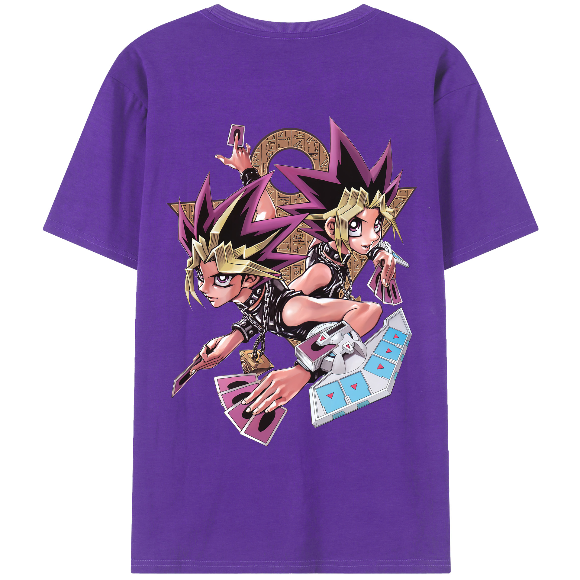 （画像用） 遊☆戯☆王 Yu-Gi-Oh! 綿100％ メンズ半袖Tシャツ（バックプリント） 通気性