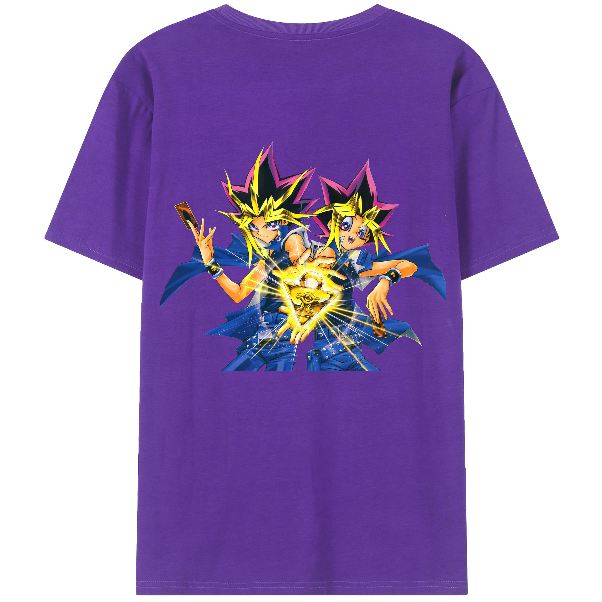 （画像用） 遊☆戯☆王 Yu-Gi-Oh! 綿100％ メンズ半袖Tシャツ（バックプリント） 通気性