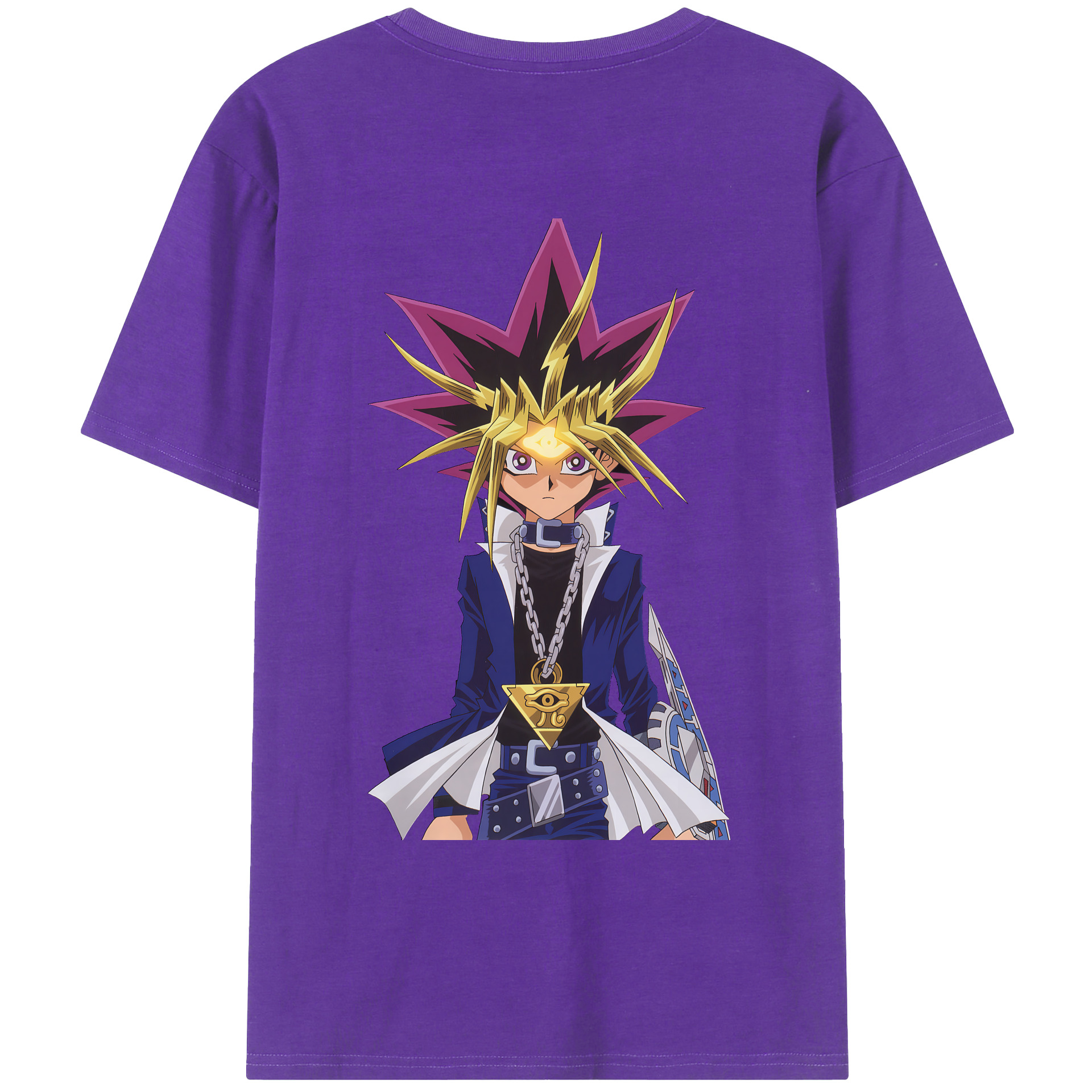 （画像用） 遊☆戯☆王 Yu-Gi-Oh! 綿100％ メンズ半袖Tシャツ（バックプリント） 通気性