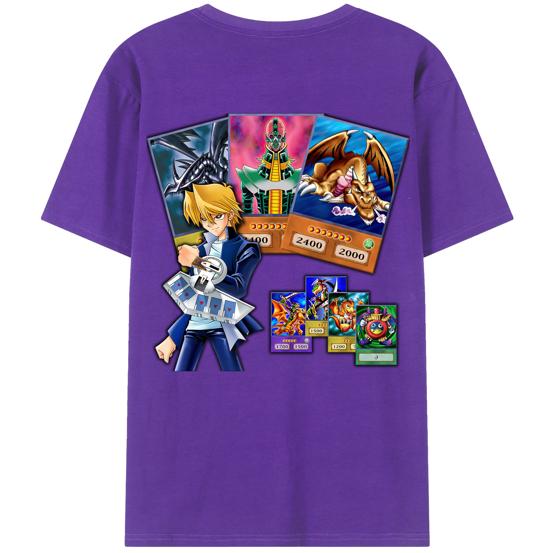 （画像用） 遊☆戯☆王 Yu-Gi-Oh! 綿100％ メンズ半袖Tシャツ（バックプリント） 通気性