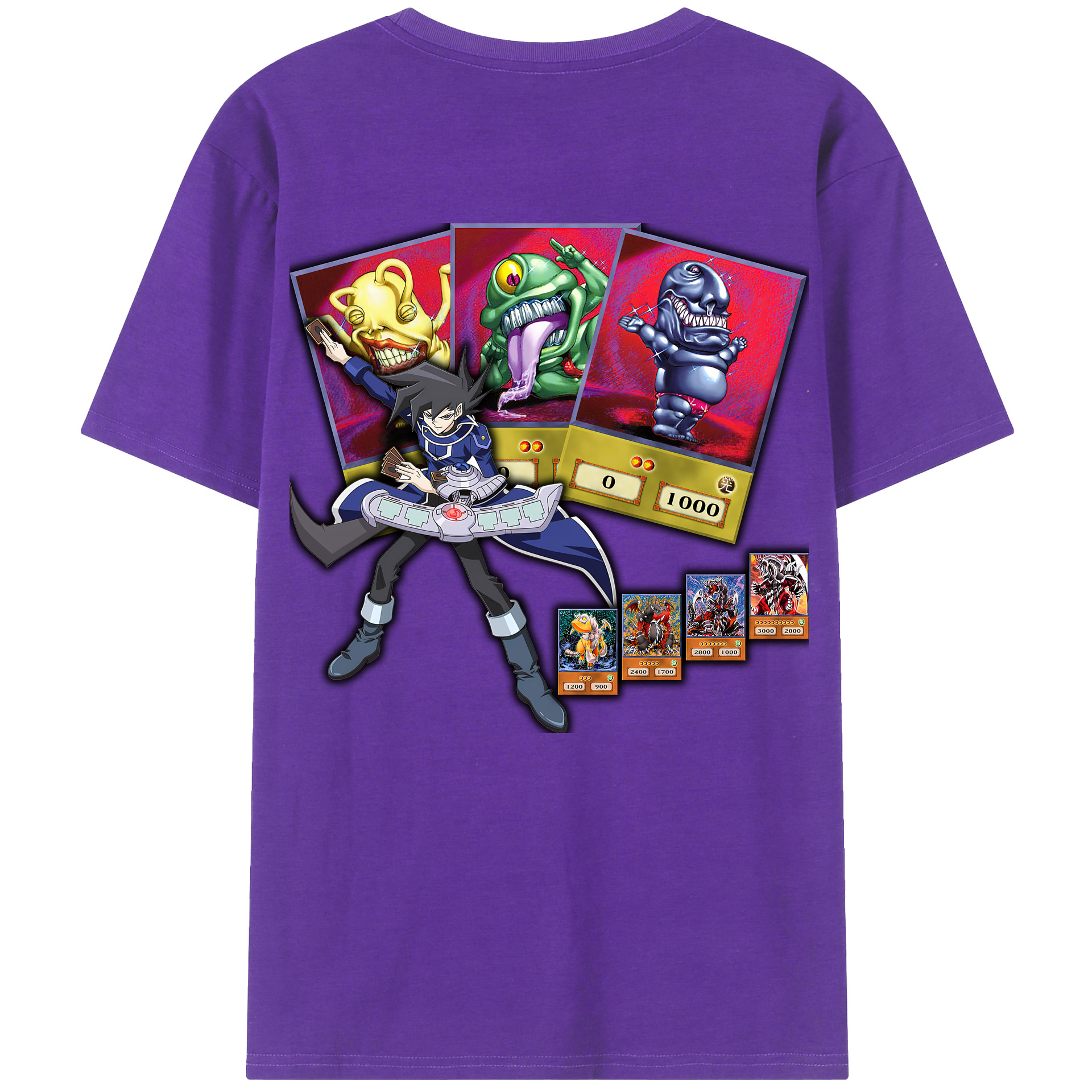（画像用） 遊☆戯☆王 Yu-Gi-Oh! 綿100％ メンズ半袖Tシャツ（バックプリント） 通気性