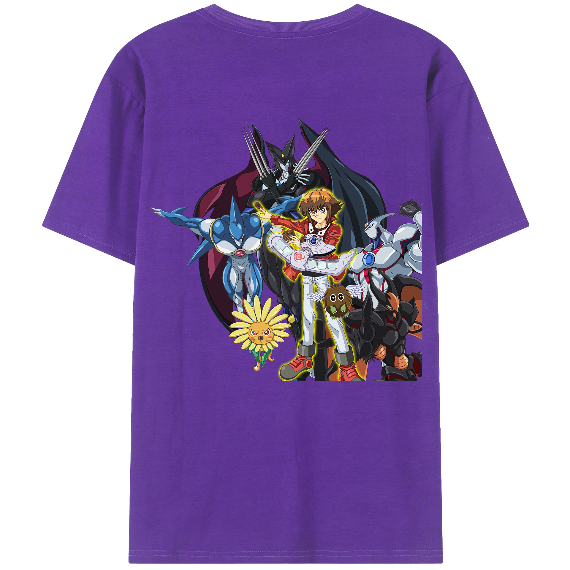 （画像用） 遊☆戯☆王 Yu-Gi-Oh! 綿100％ メンズ半袖Tシャツ（バックプリント） 通気性