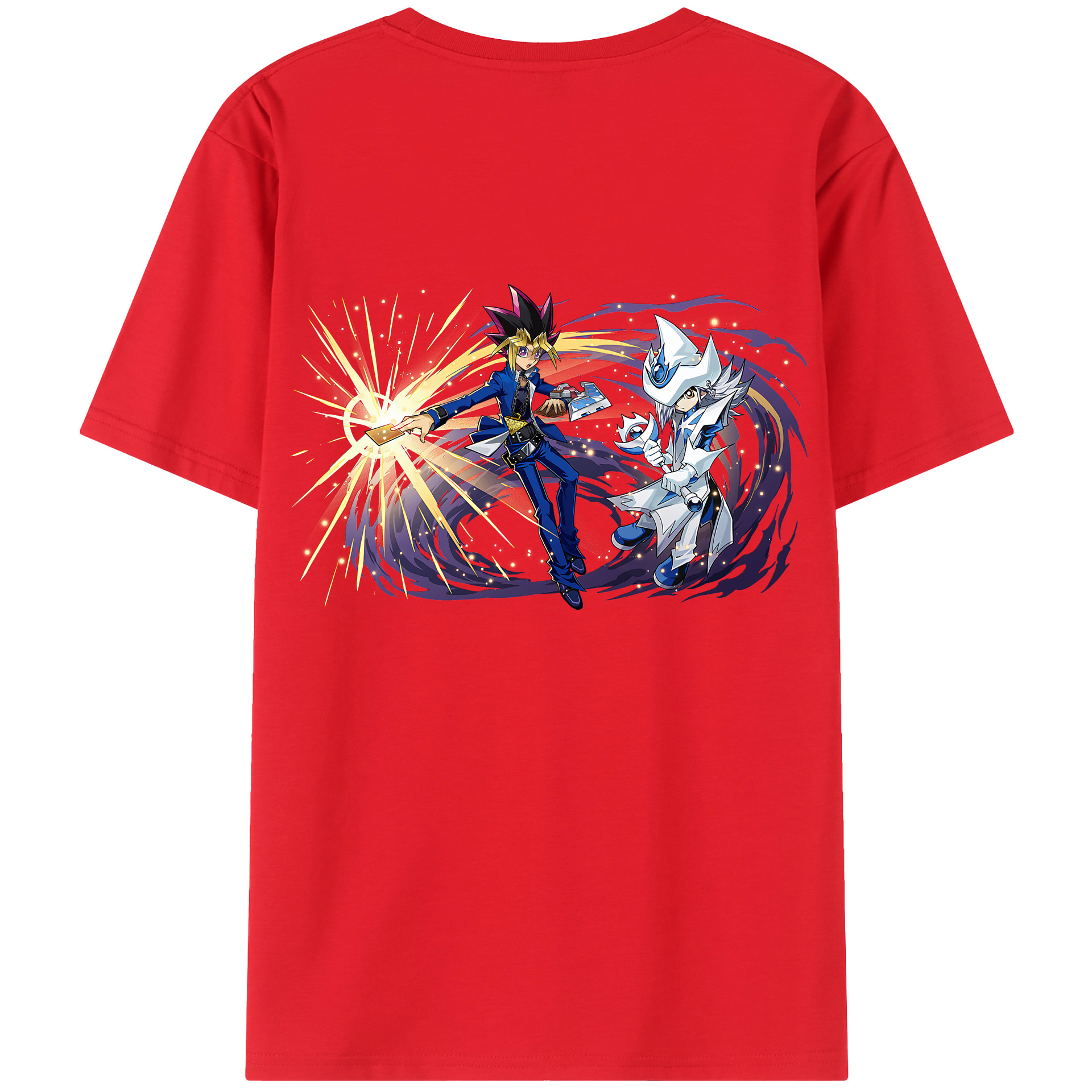 （画像用） 遊☆戯☆王 Yu-Gi-Oh! 綿100％ メンズ半袖Tシャツ（バックプリント） 通気性