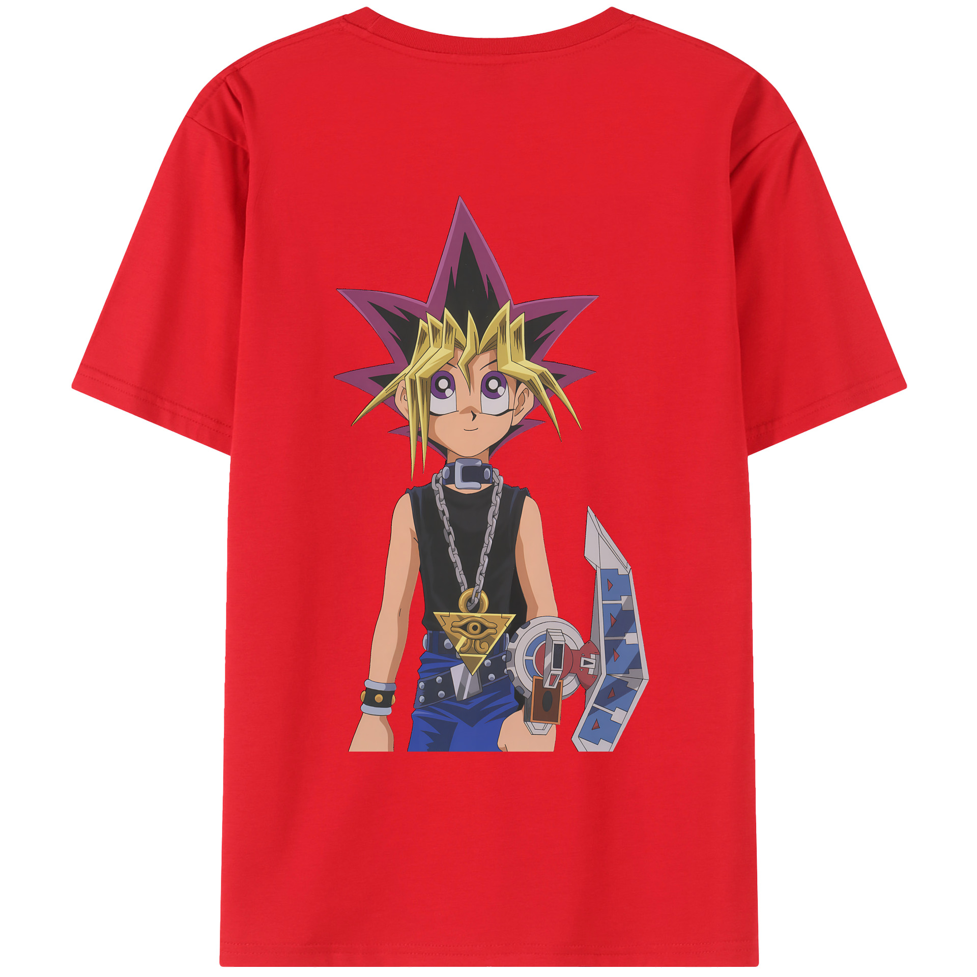 （画像用） 遊☆戯☆王 Yu-Gi-Oh! 綿100％ メンズ半袖Tシャツ（バックプリント） 通気性