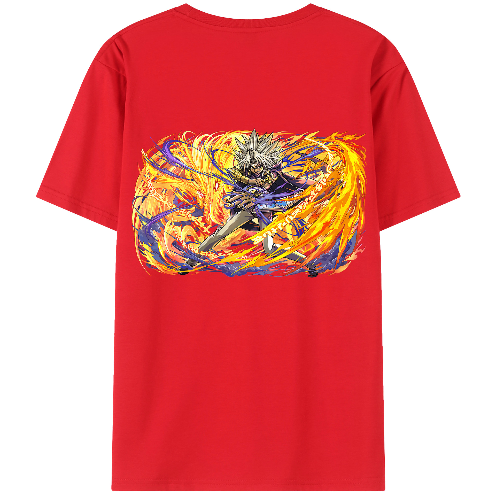 （画像用） 遊☆戯☆王 Yu-Gi-Oh! 綿100％ メンズ半袖Tシャツ（バックプリント） 通気性