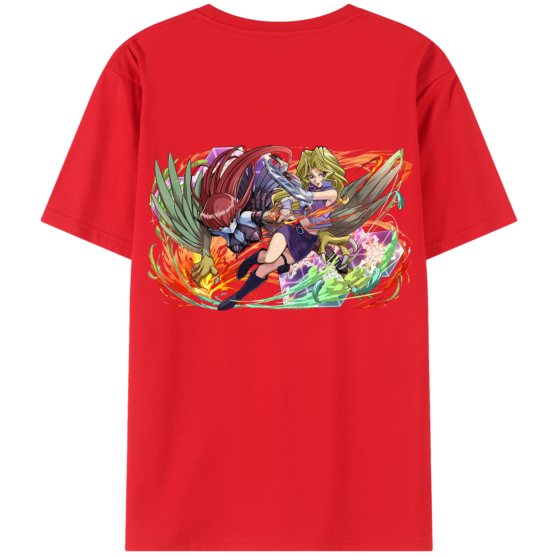 （画像用） 遊☆戯☆王 Yu-Gi-Oh! 綿100％ メンズ半袖Tシャツ（バックプリント） 通気性