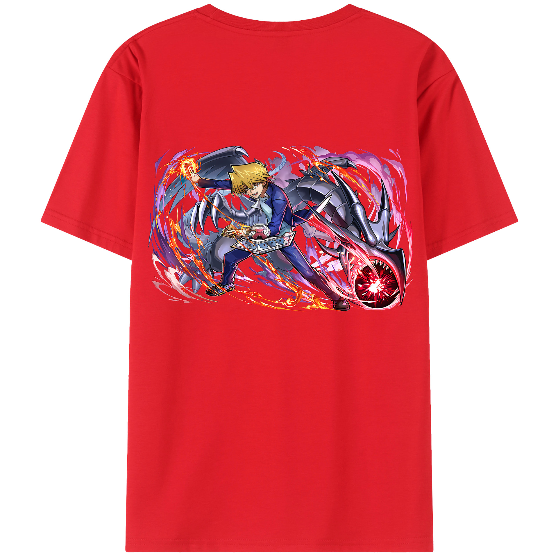 （画像用） 遊☆戯☆王 Yu-Gi-Oh! 綿100％ メンズ半袖Tシャツ（バックプリント） 通気性