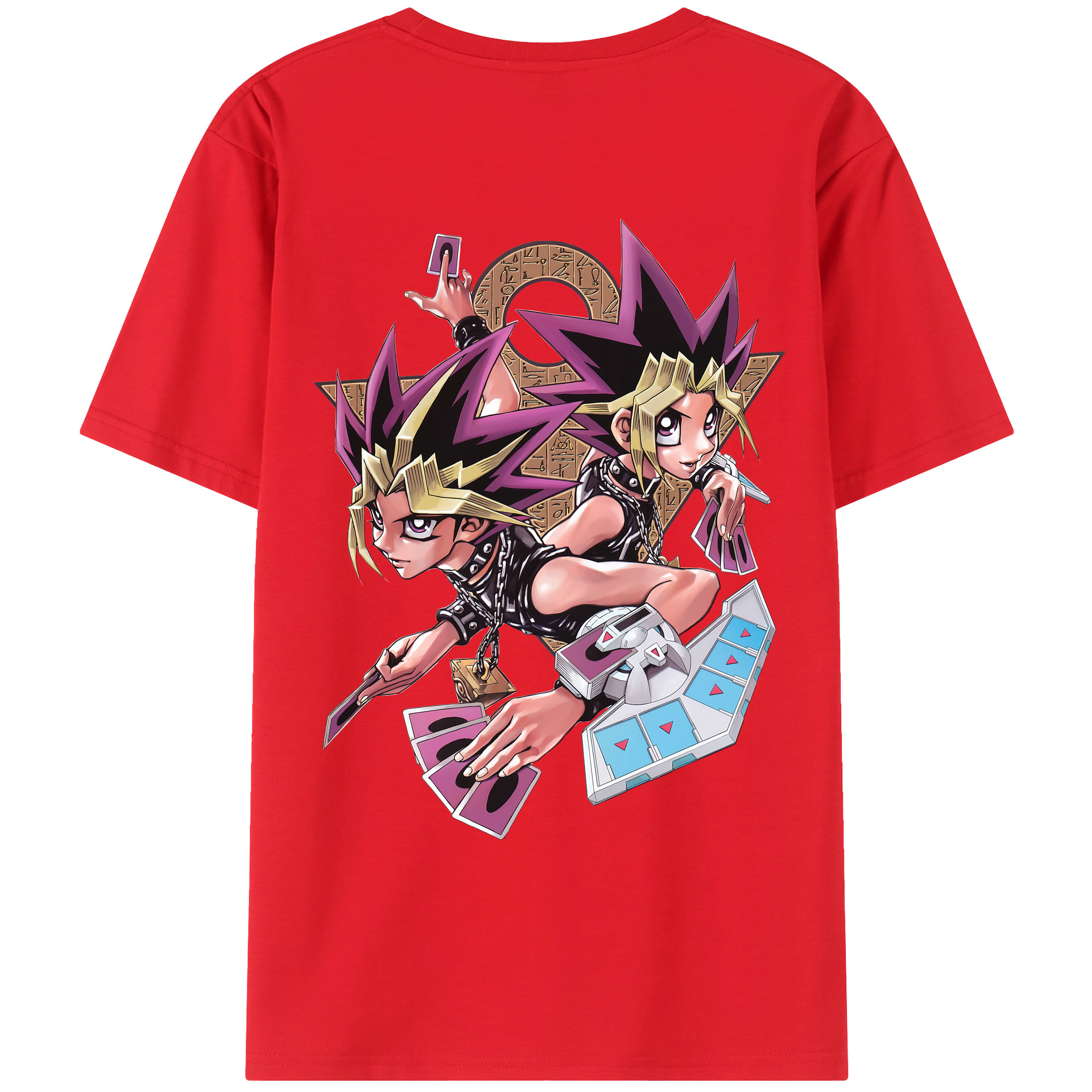 （画像用） 遊☆戯☆王 Yu-Gi-Oh! 綿100％ メンズ半袖Tシャツ（バックプリント） 通気性