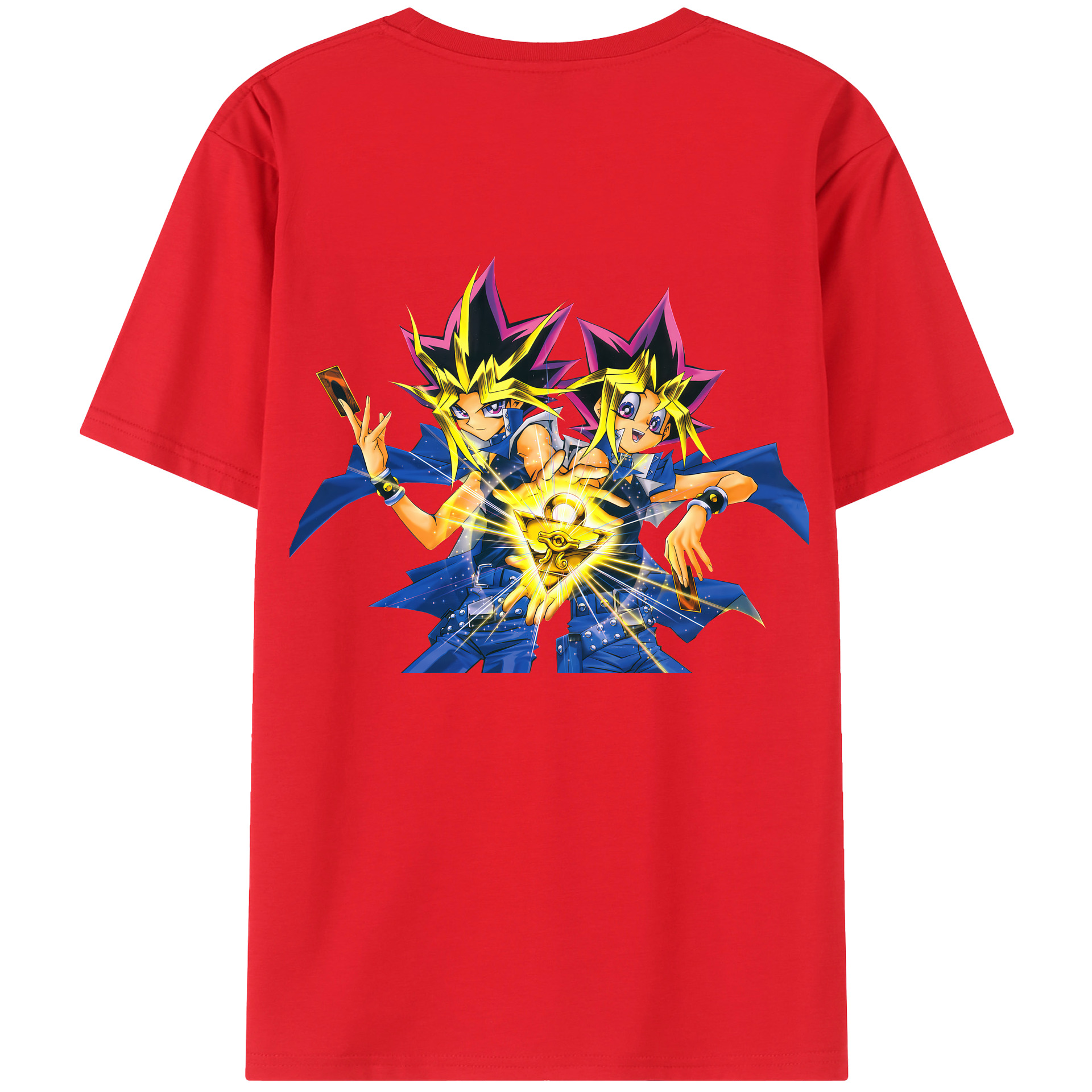 （画像用） 遊☆戯☆王 Yu-Gi-Oh! 綿100％ メンズ半袖Tシャツ（バックプリント） 通気性