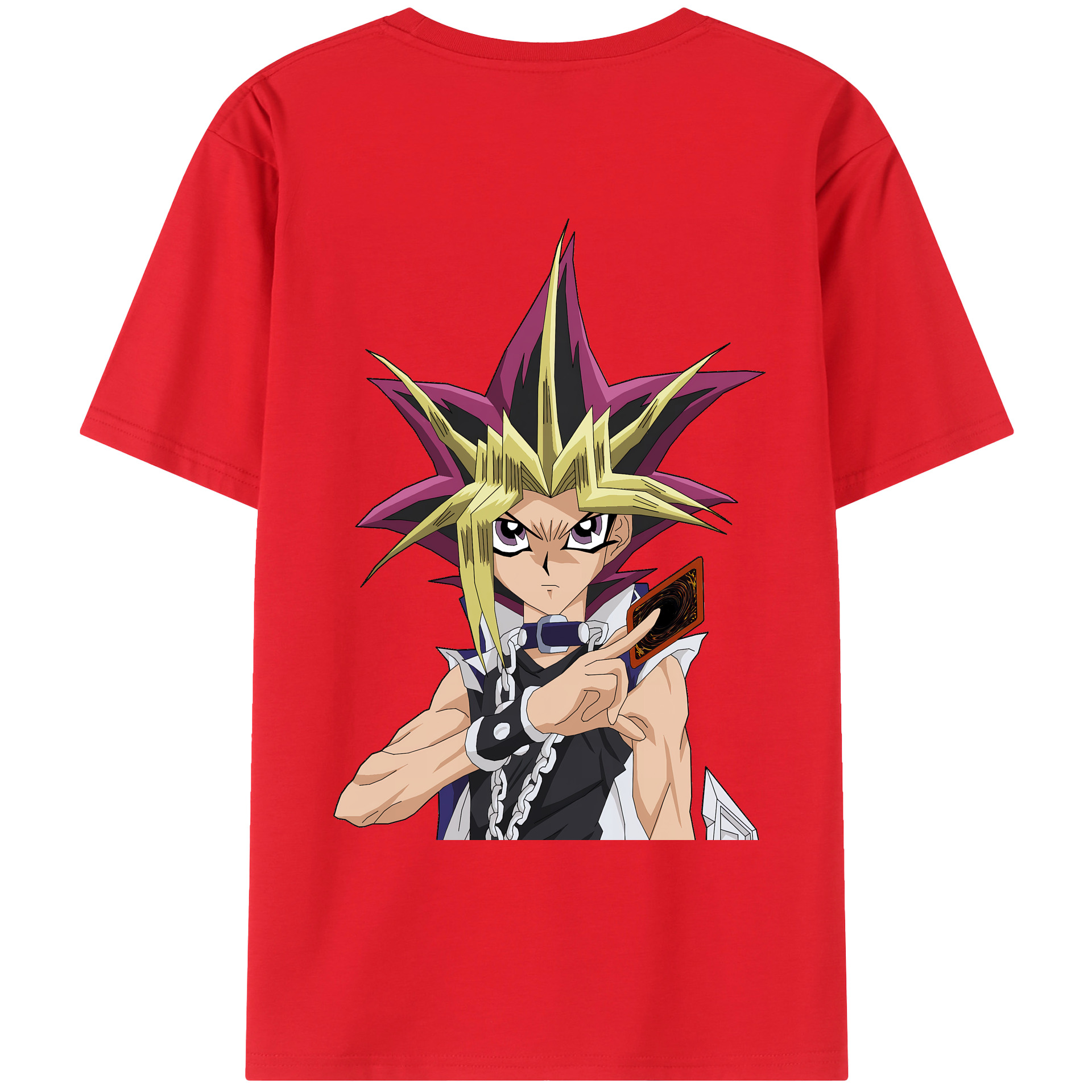 （画像用） 遊☆戯☆王 Yu-Gi-Oh! 綿100％ メンズ半袖Tシャツ（バックプリント） 通気性