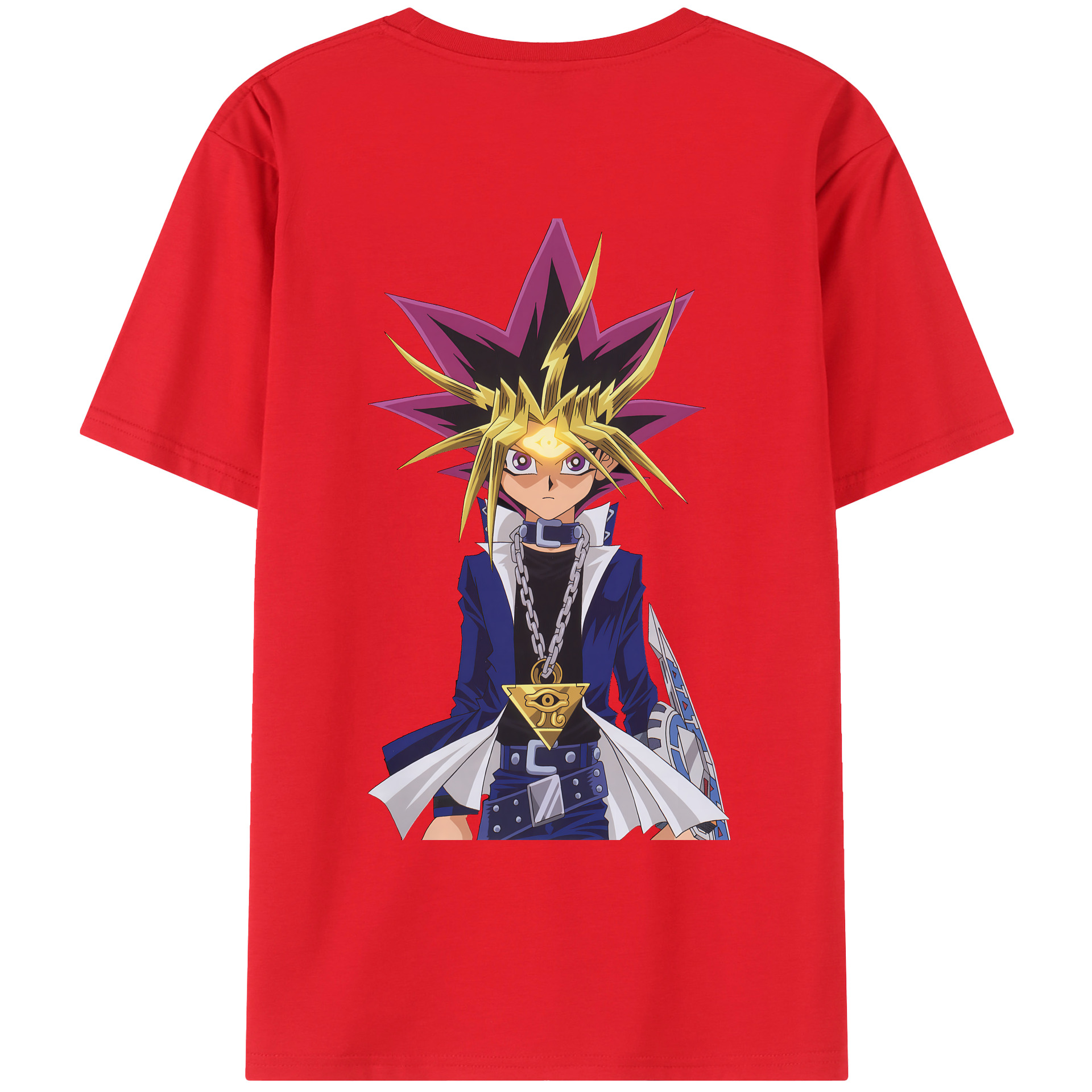 （画像用） 遊☆戯☆王 Yu-Gi-Oh! 綿100％ メンズ半袖Tシャツ（バックプリント） 通気性