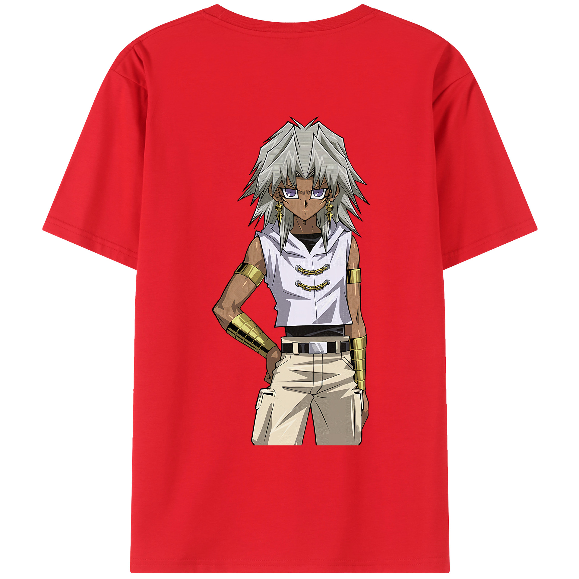 （画像用） 遊☆戯☆王 Yu-Gi-Oh! 綿100％ メンズ半袖Tシャツ（バックプリント） 通気性
