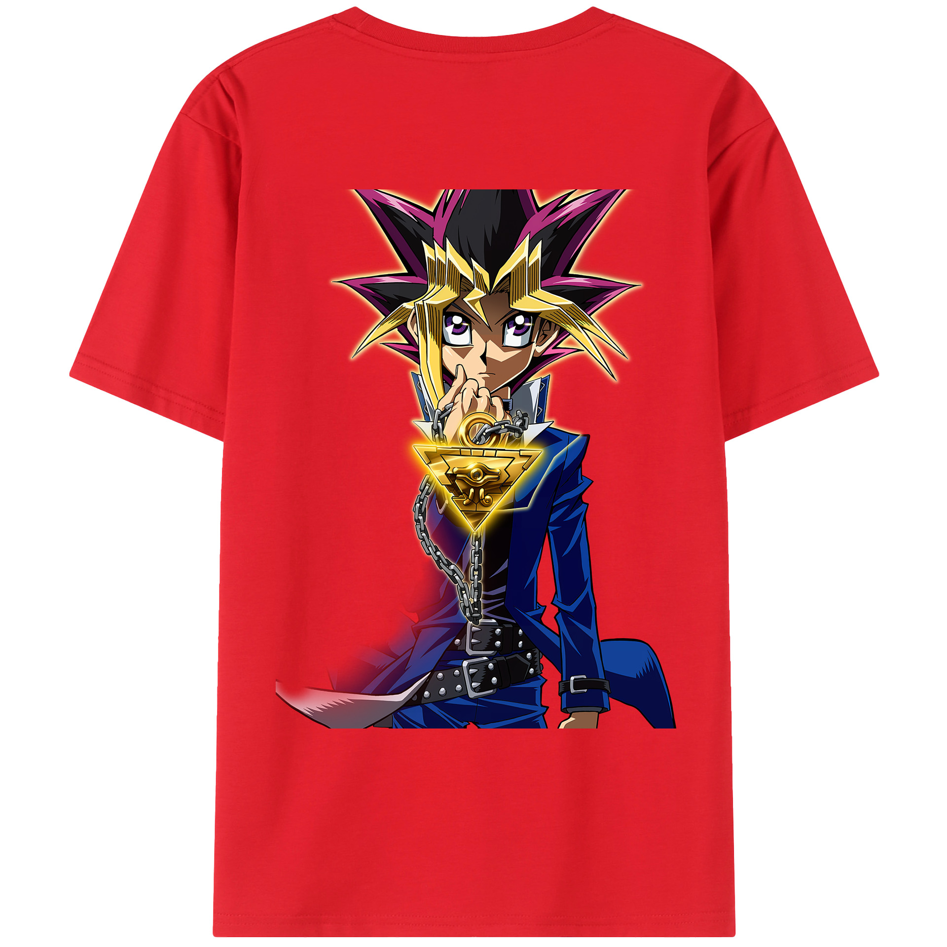 （画像用） 遊☆戯☆王 Yu-Gi-Oh! 綿100％ メンズ半袖Tシャツ（バックプリント） 通気性