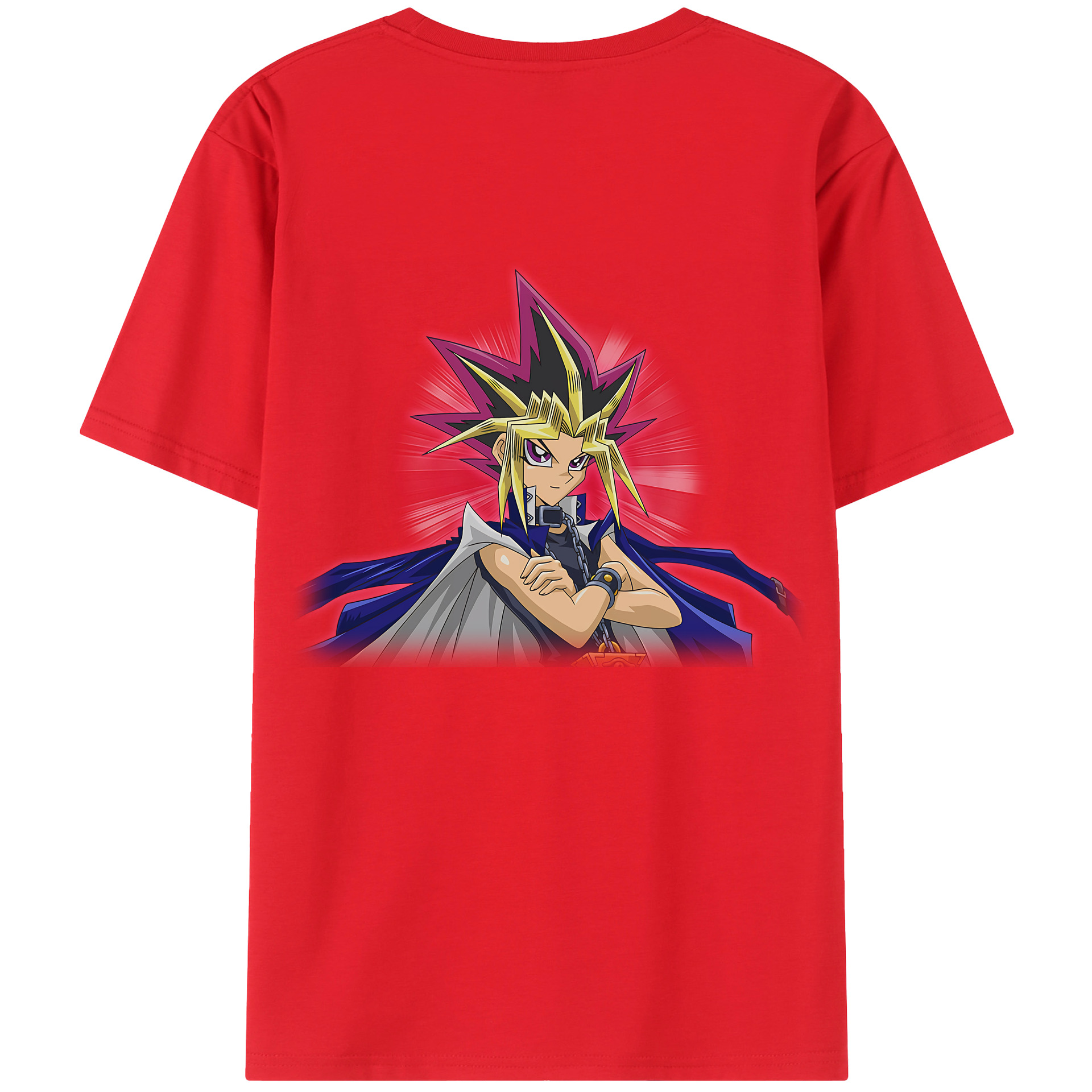 （画像用） 遊☆戯☆王 Yu-Gi-Oh! 綿100％ メンズ半袖Tシャツ（バックプリント） 通気性