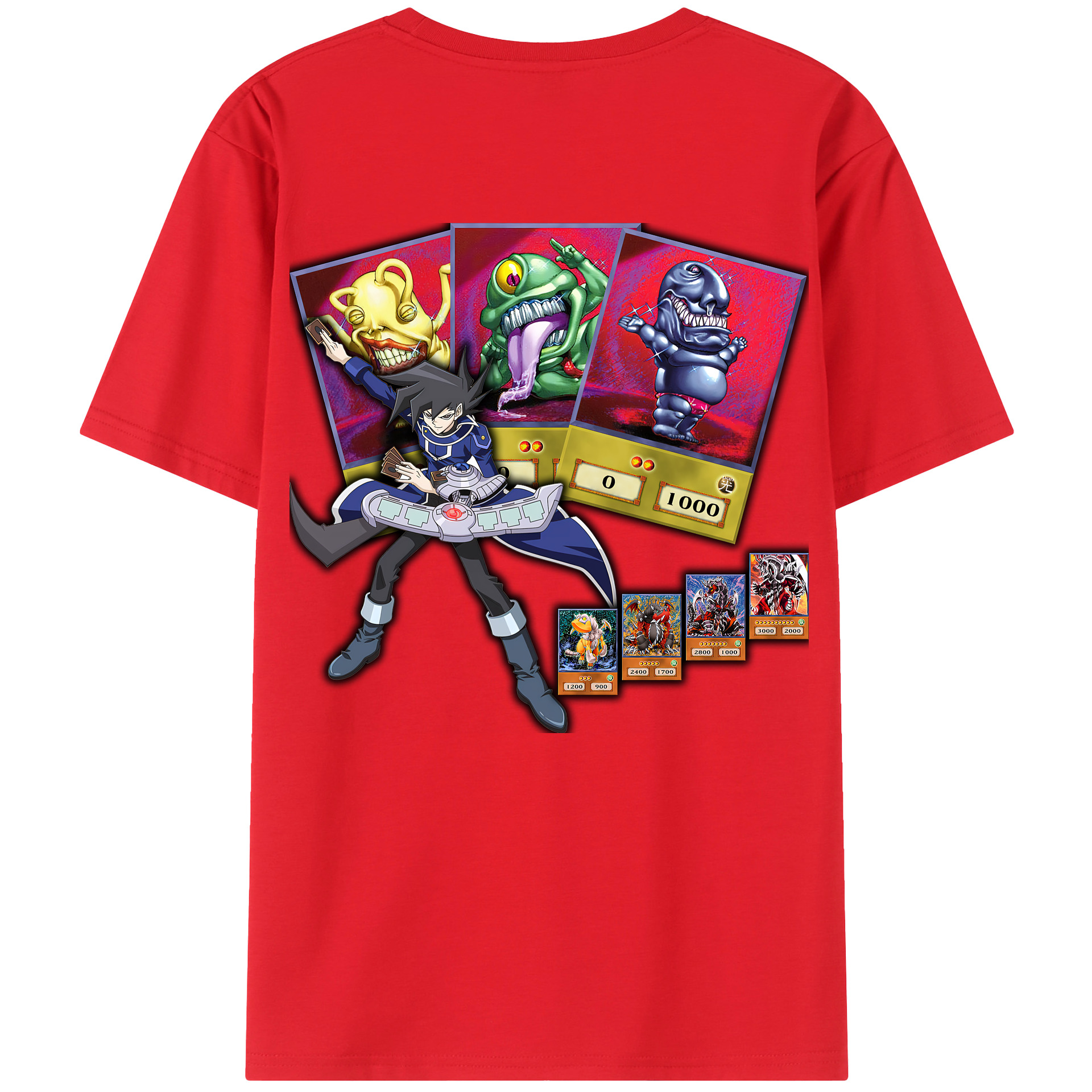 （画像用） 遊☆戯☆王 Yu-Gi-Oh! 綿100％ メンズ半袖Tシャツ（バックプリント） 通気性