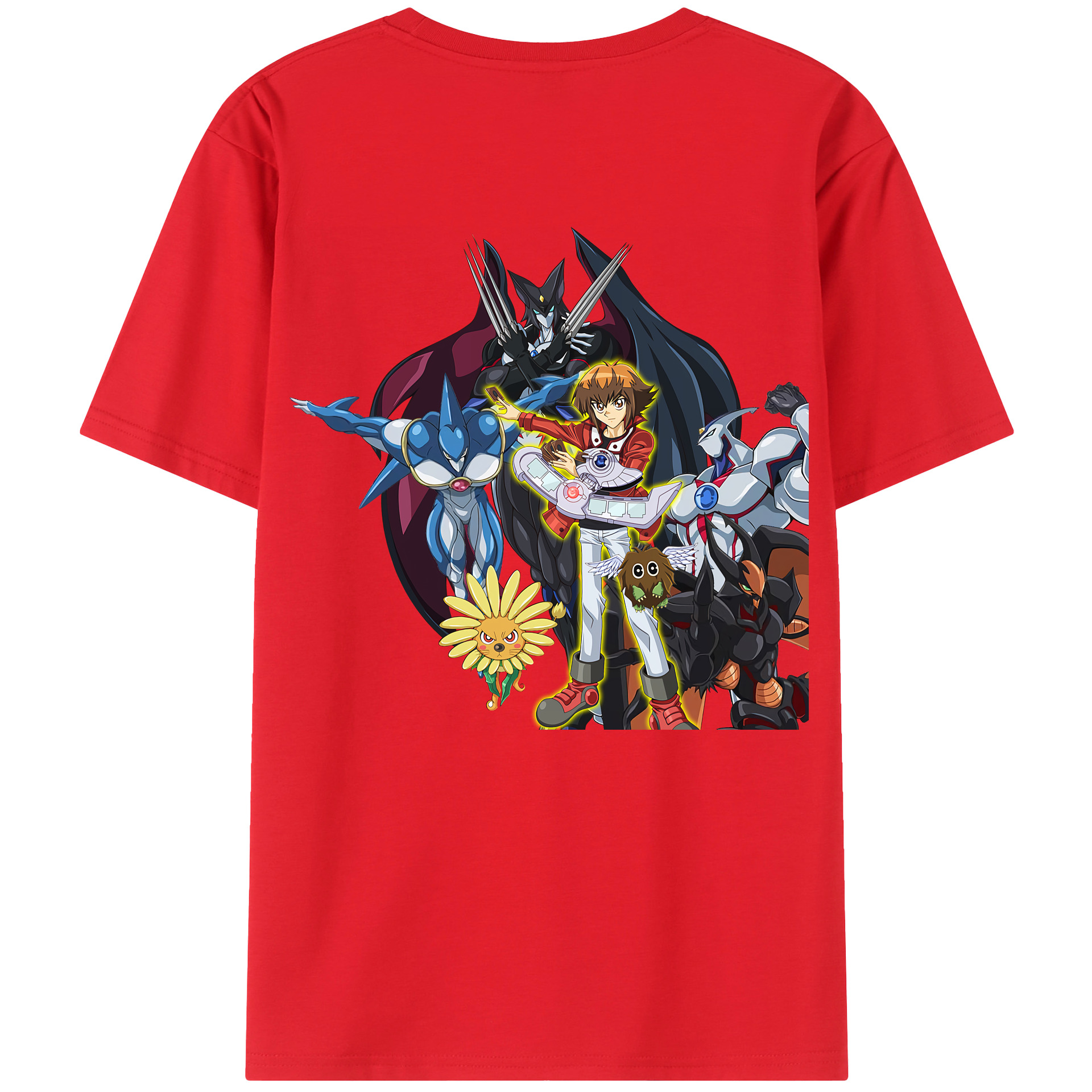 （画像用） 遊☆戯☆王 Yu-Gi-Oh! 綿100％ メンズ半袖Tシャツ（バックプリント） 通気性