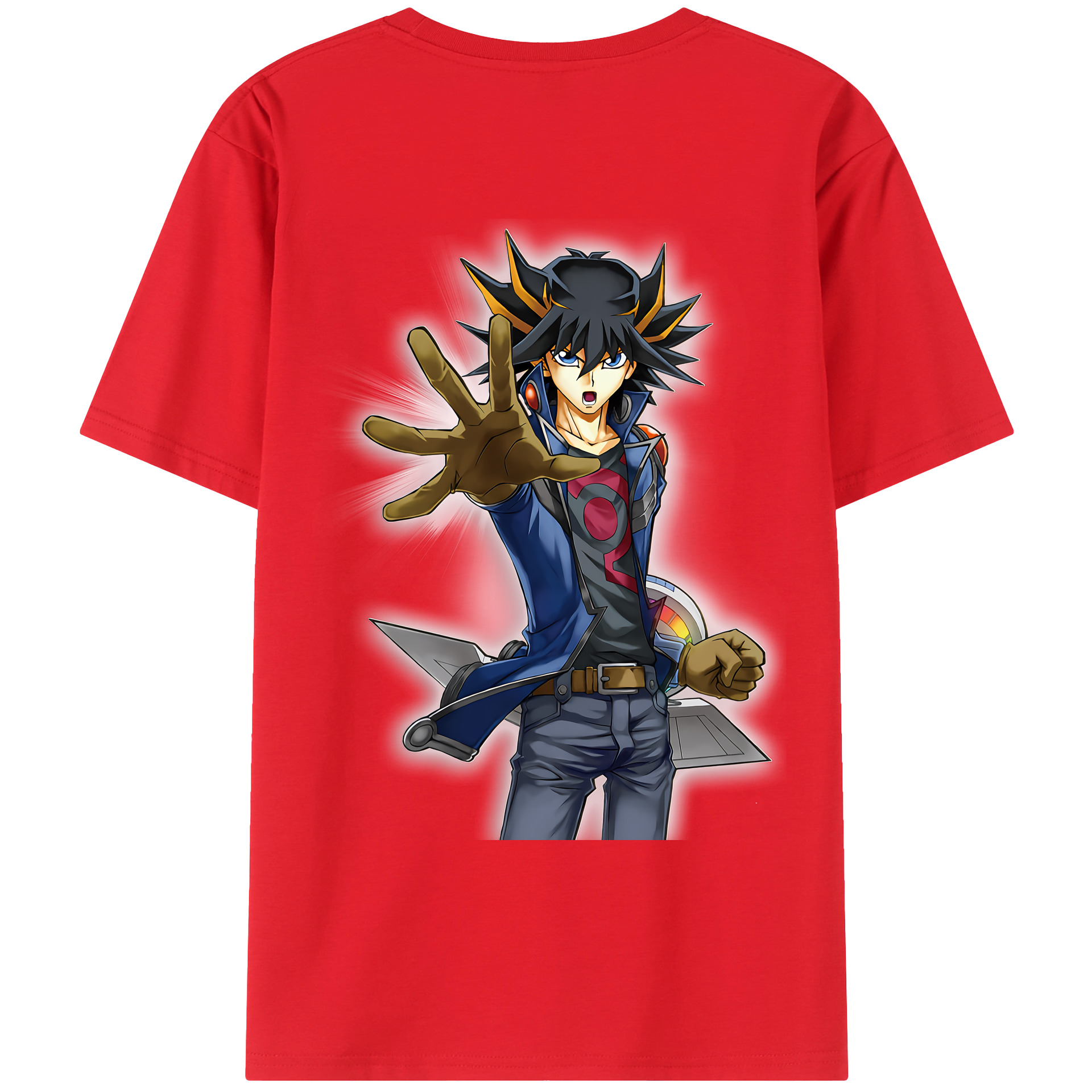 （画像用） 遊☆戯☆王 Yu-Gi-Oh! 綿100％ メンズ半袖Tシャツ（バックプリント） 通気性