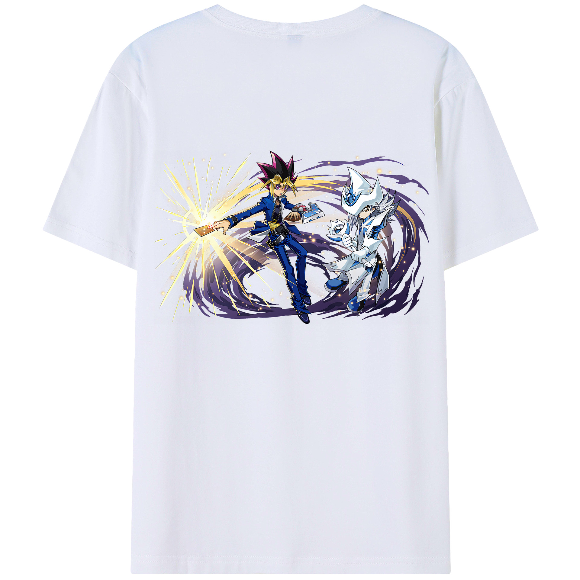 （画像用） 遊☆戯☆王 Yu-Gi-Oh! 綿100％ メンズ半袖Tシャツ（バックプリント） 通気性