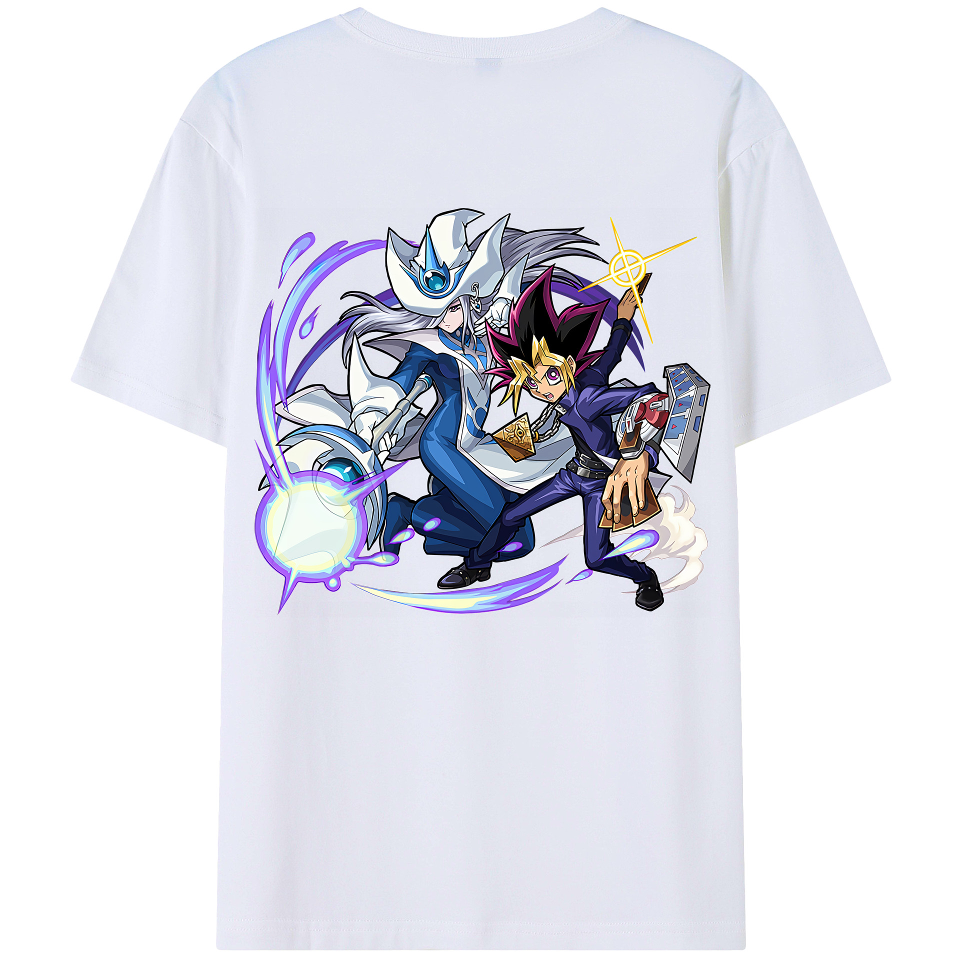 （画像用） 遊☆戯☆王 Yu-Gi-Oh! 綿100％ メンズ半袖Tシャツ（バックプリント） 通気性