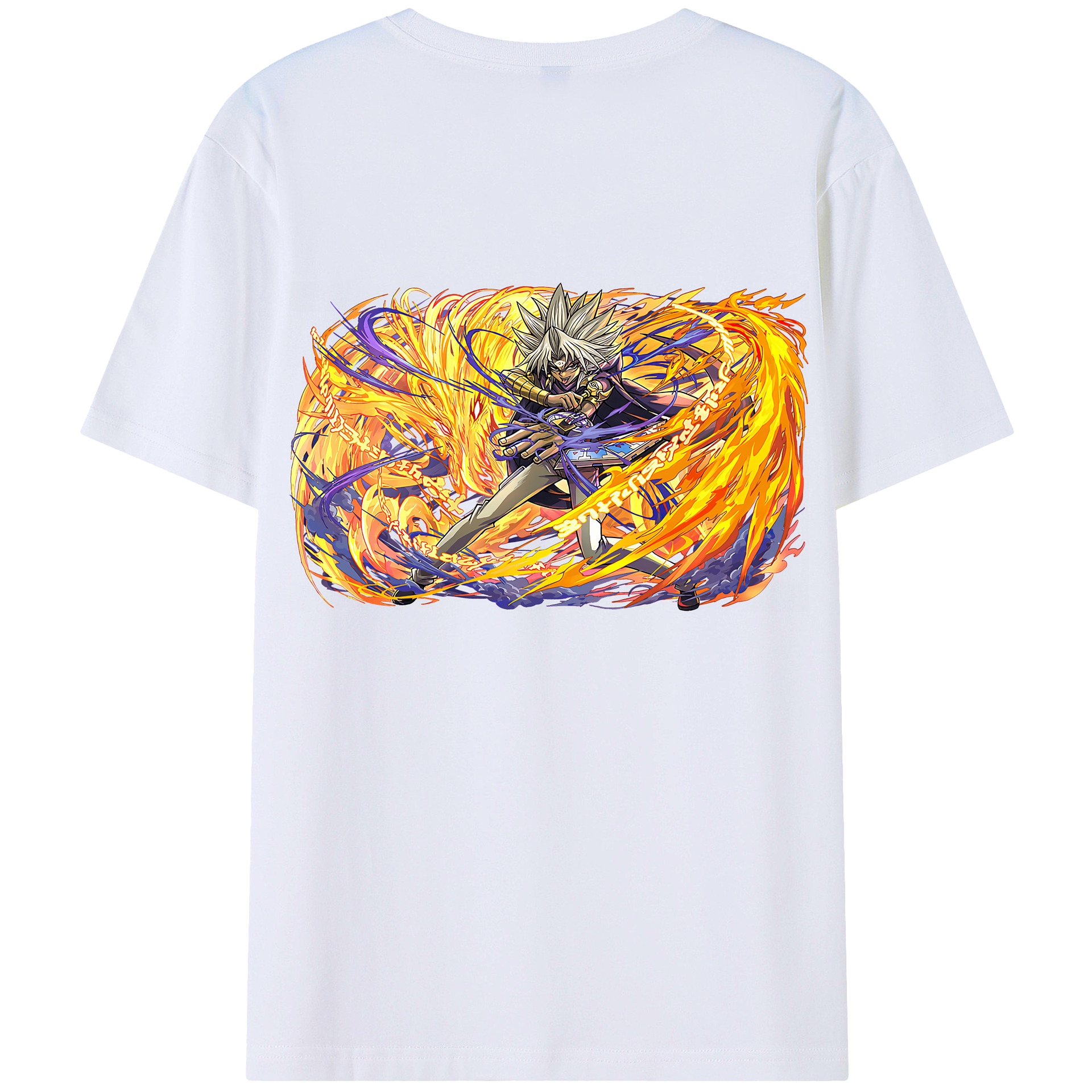 （画像用） 遊☆戯☆王 Yu-Gi-Oh! 綿100％ メンズ半袖Tシャツ（バックプリント） 通気性