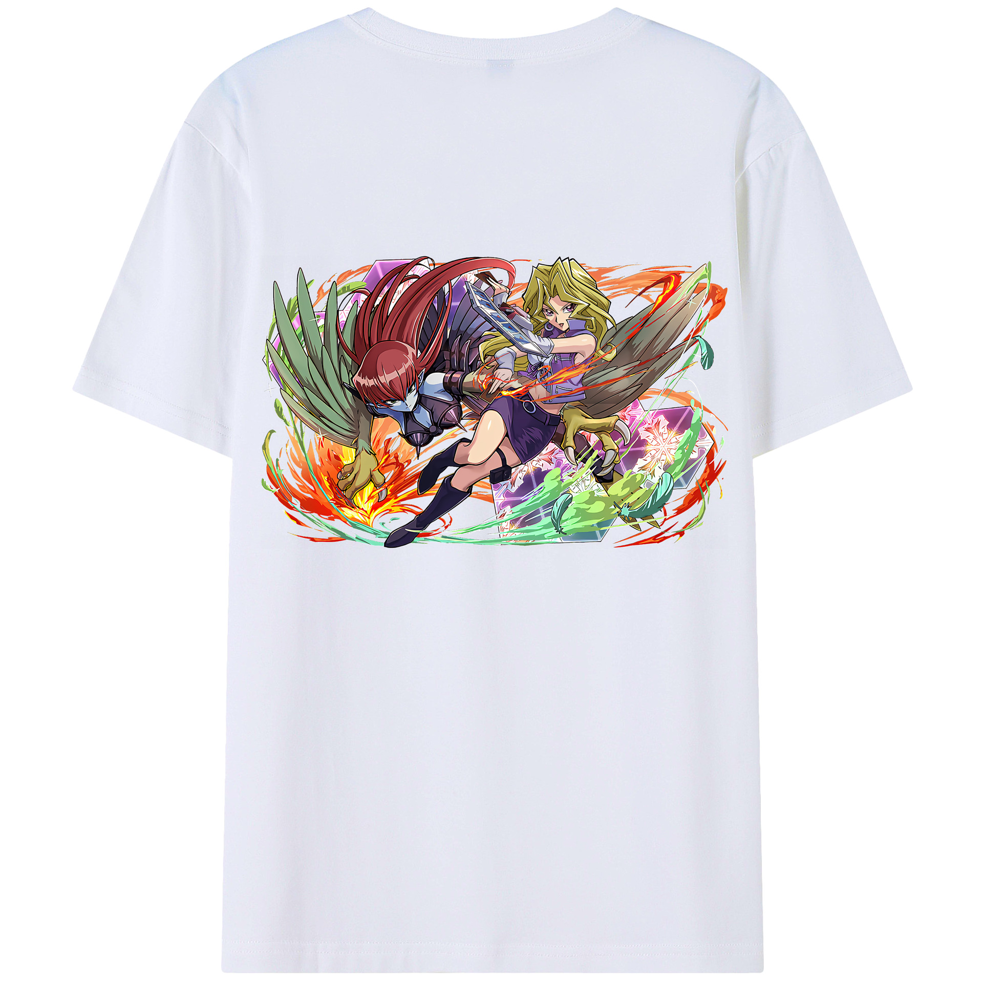 （画像用） 遊☆戯☆王 Yu-Gi-Oh! 綿100％ メンズ半袖Tシャツ（バックプリント） 通気性