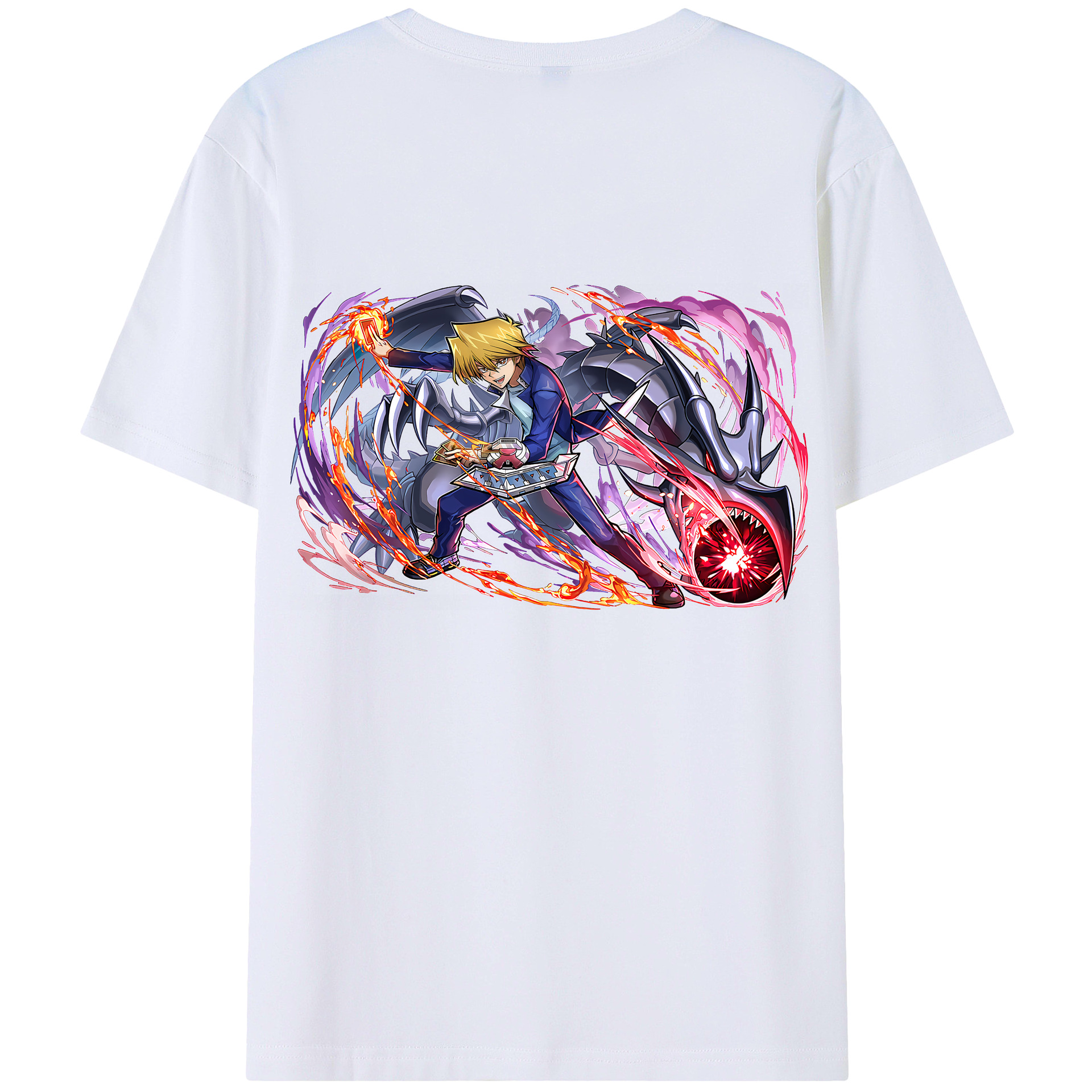 （画像用） 遊☆戯☆王 Yu-Gi-Oh! 綿100％ メンズ半袖Tシャツ（バックプリント） 通気性