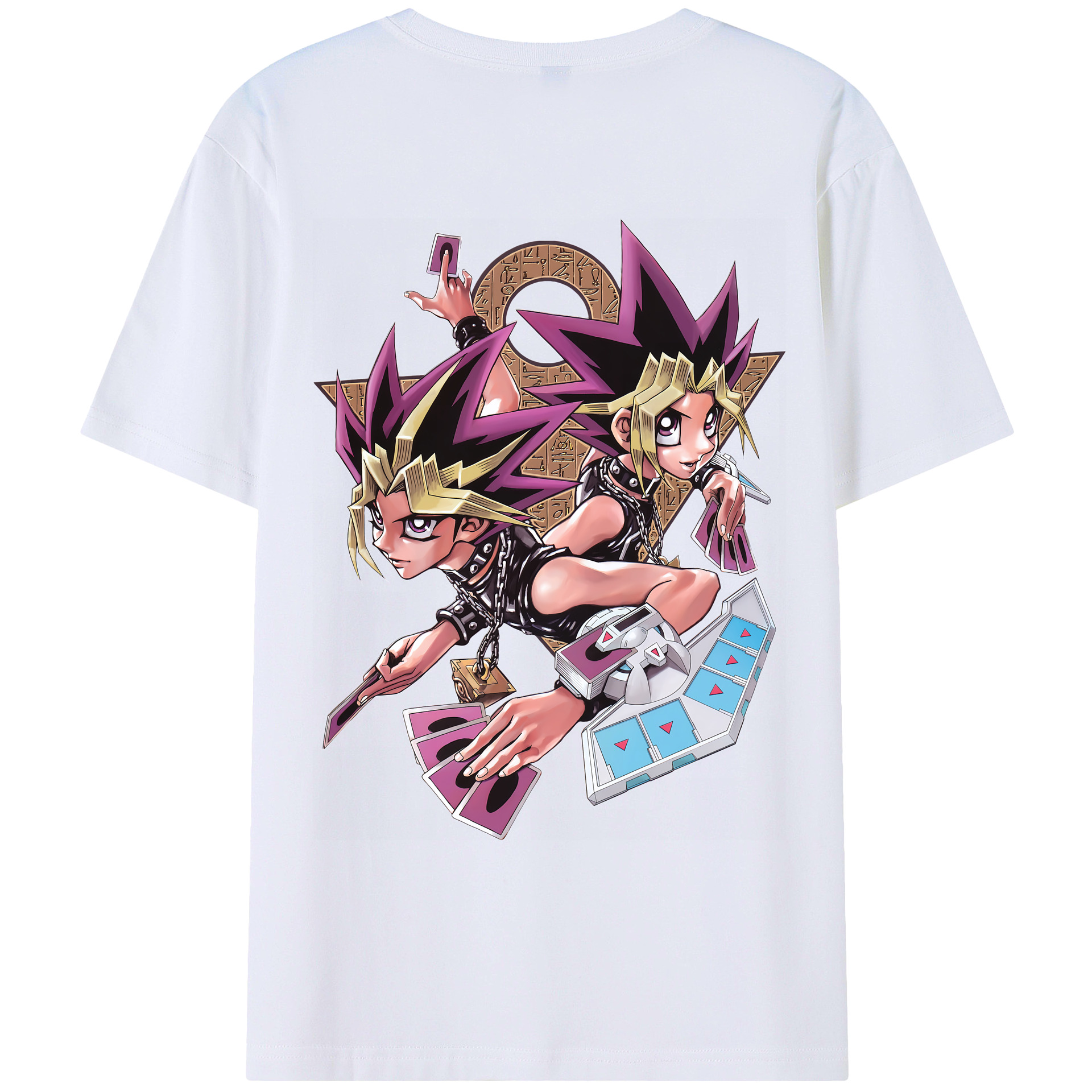 （画像用） 遊☆戯☆王 Yu-Gi-Oh! 綿100％ メンズ半袖Tシャツ（バックプリント） 通気性