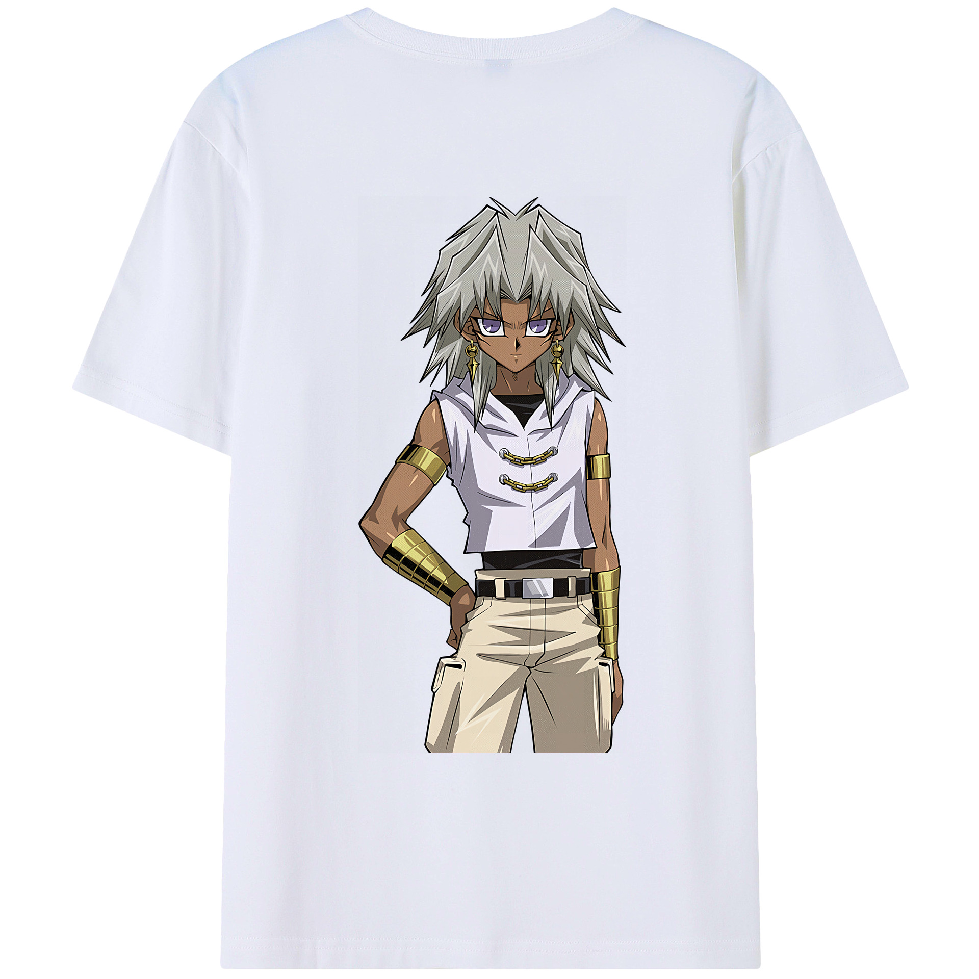 （画像用） 遊☆戯☆王 Yu-Gi-Oh! 綿100％ メンズ半袖Tシャツ（バックプリント） 通気性