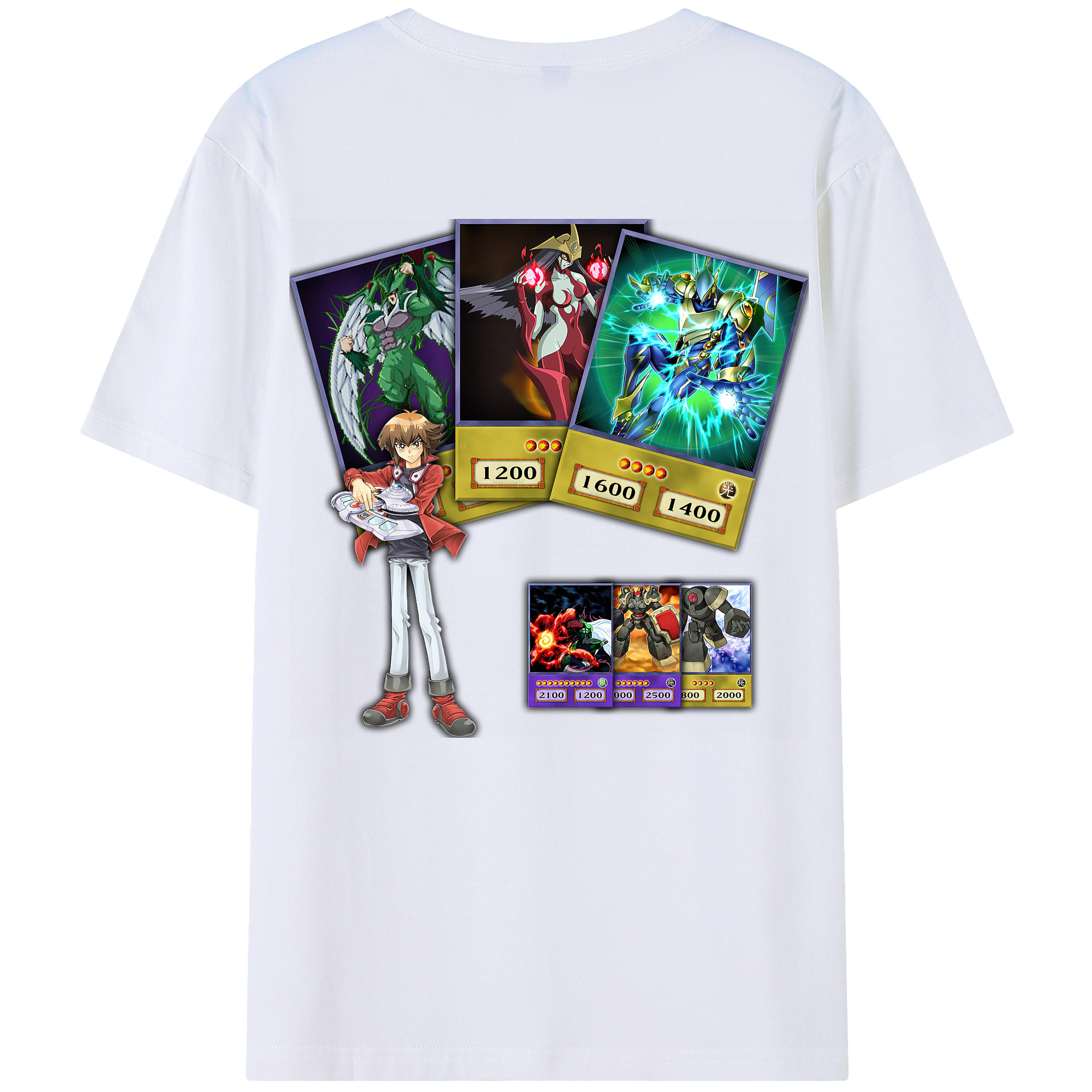 （画像用） 遊☆戯☆王 Yu-Gi-Oh! 綿100％ メンズ半袖Tシャツ（バックプリント） 通気性