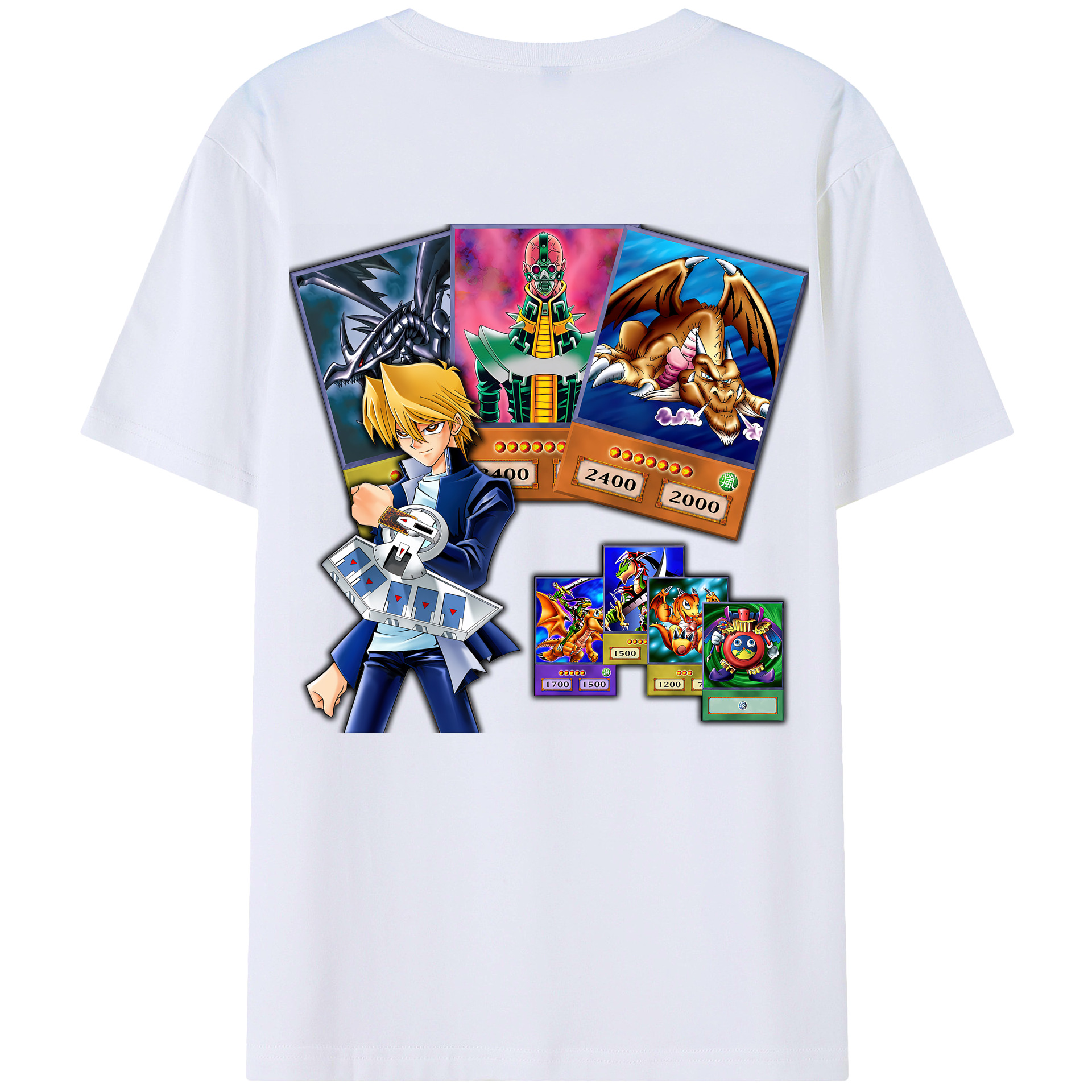 （画像用） 遊☆戯☆王 Yu-Gi-Oh! 綿100％ メンズ半袖Tシャツ（バックプリント） 通気性