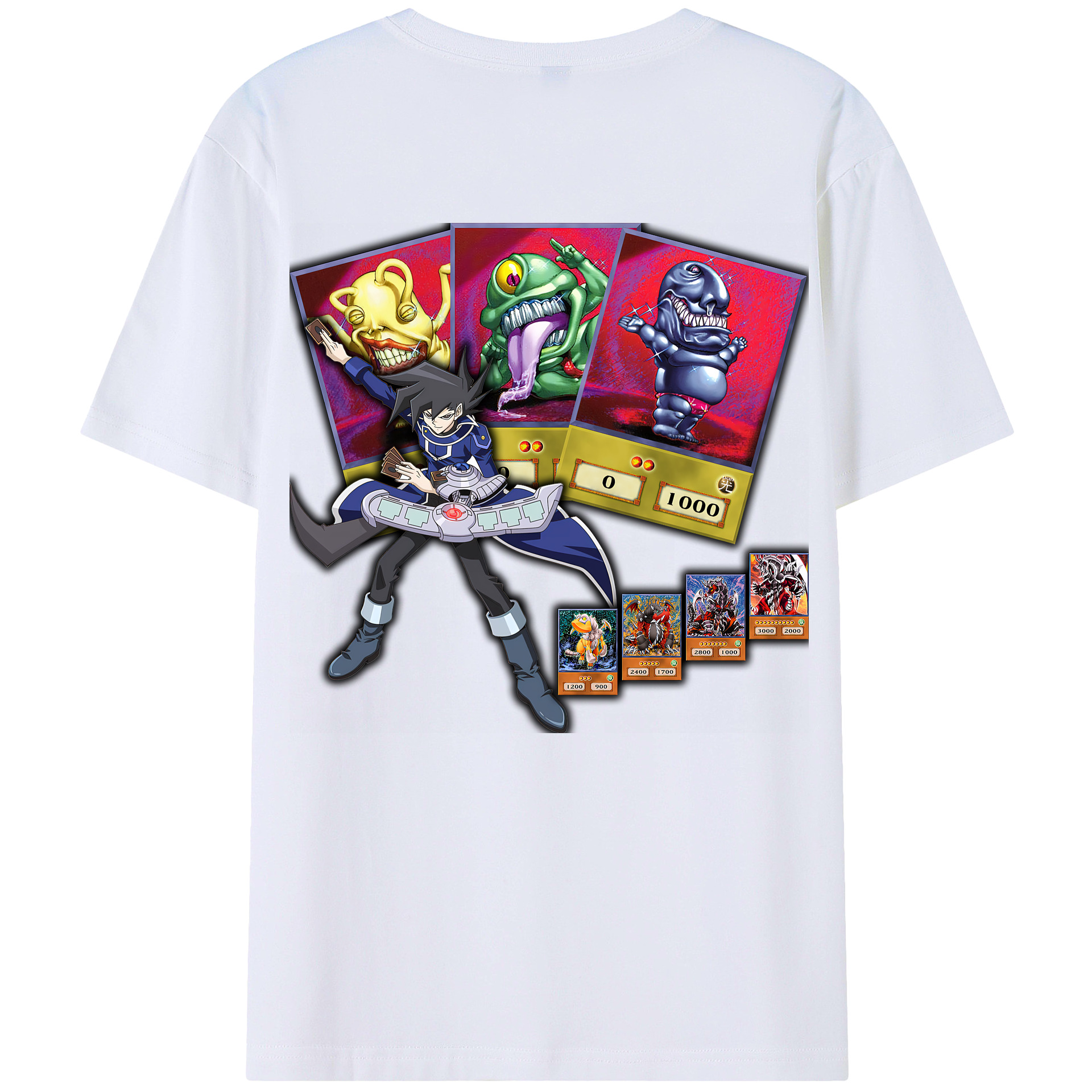 （画像用） 遊☆戯☆王 Yu-Gi-Oh! 綿100％ メンズ半袖Tシャツ（バックプリント） 通気性