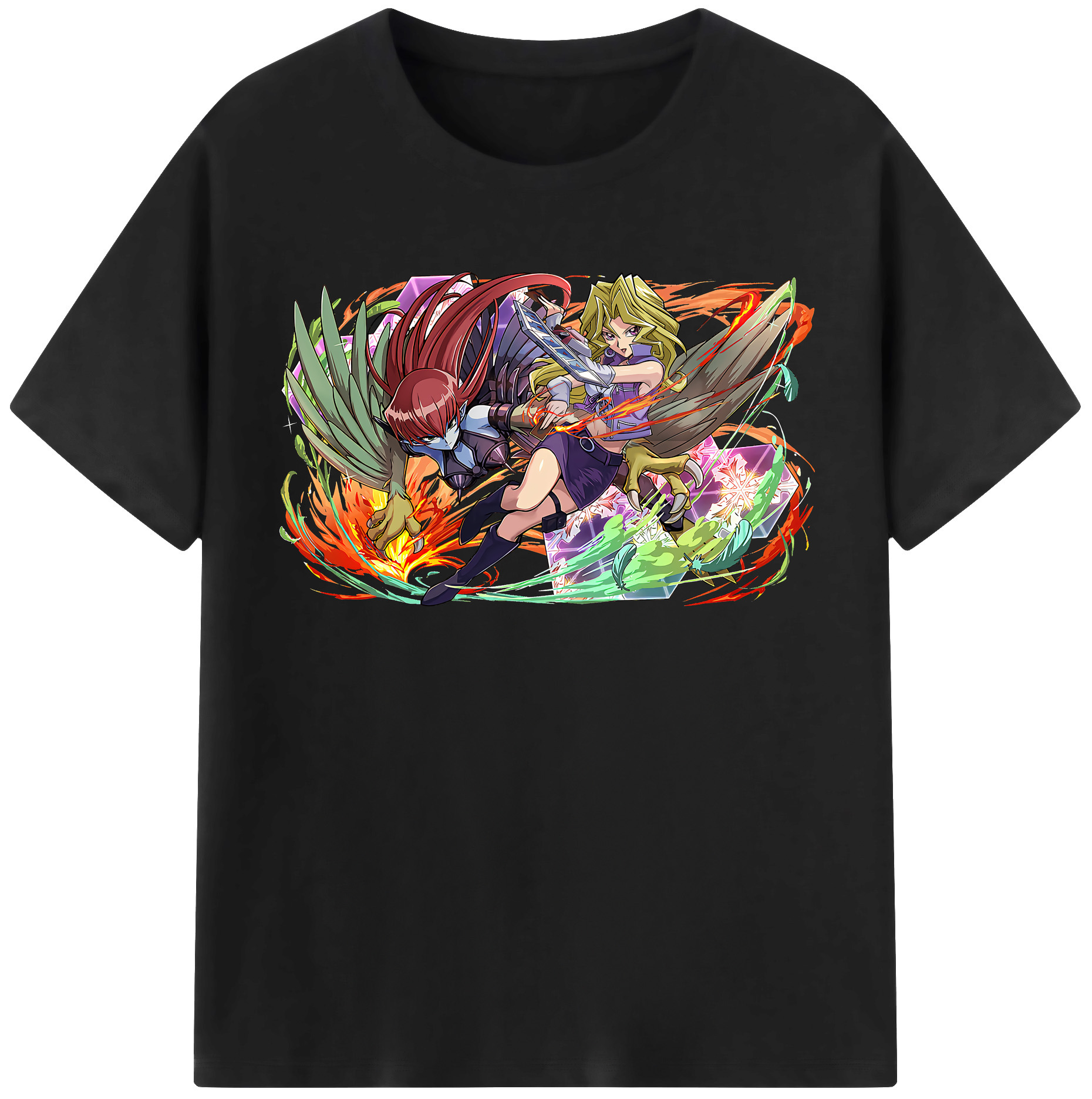 （画像用） 遊☆戯☆王 Yu-Gi-Oh! レディースカジュアルプリントTシャツ（綿100％）