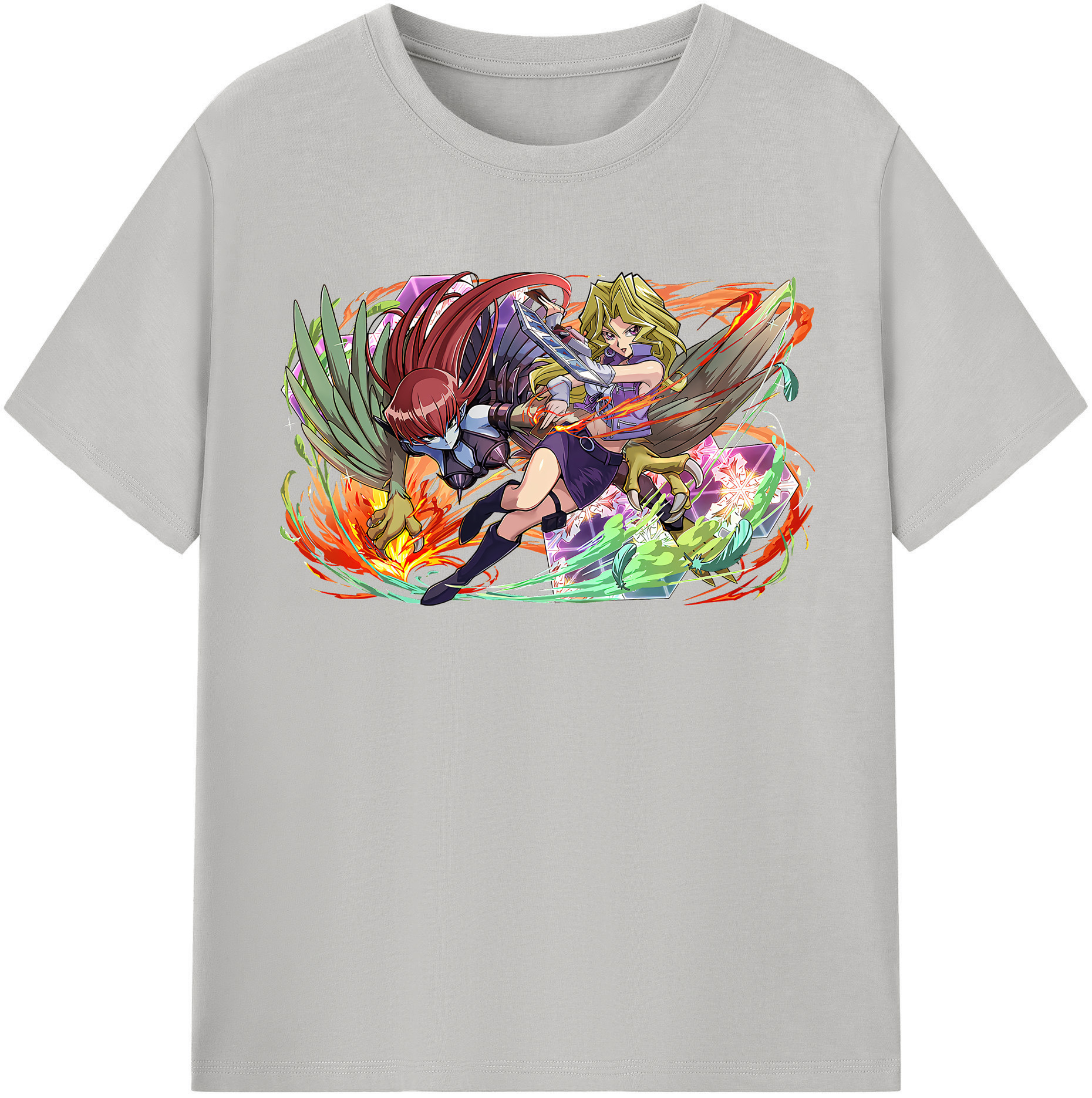 （画像用） 遊☆戯☆王 Yu-Gi-Oh! レディースカジュアルプリントTシャツ（綿100％）