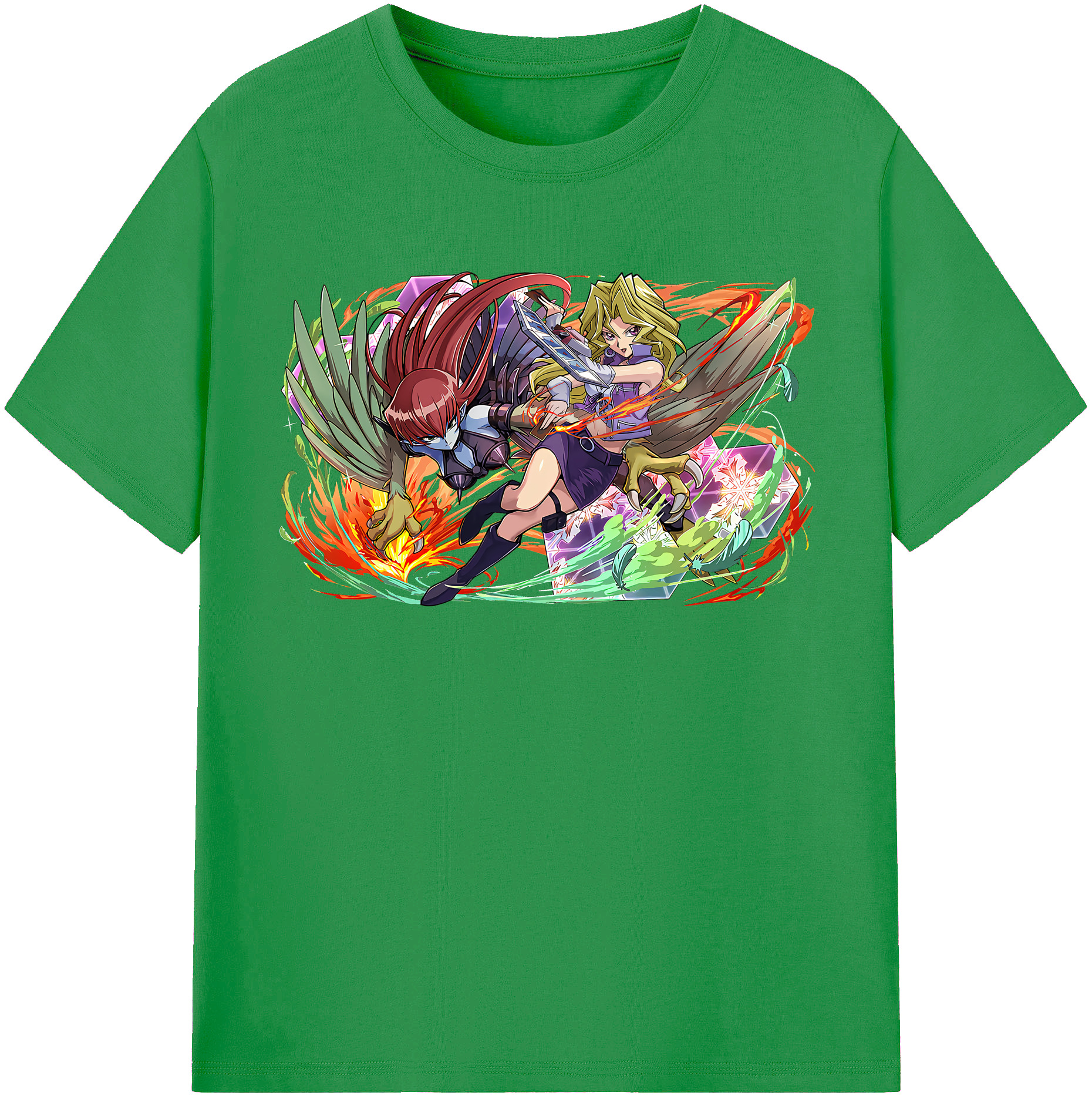 （画像用） 遊☆戯☆王 Yu-Gi-Oh! レディースカジュアルプリントTシャツ（綿100％）