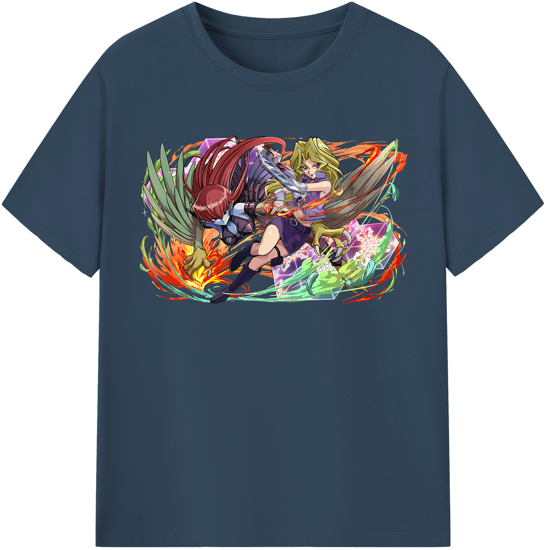 （画像用） 遊☆戯☆王 Yu-Gi-Oh! レディースカジュアルプリントTシャツ（綿100％）