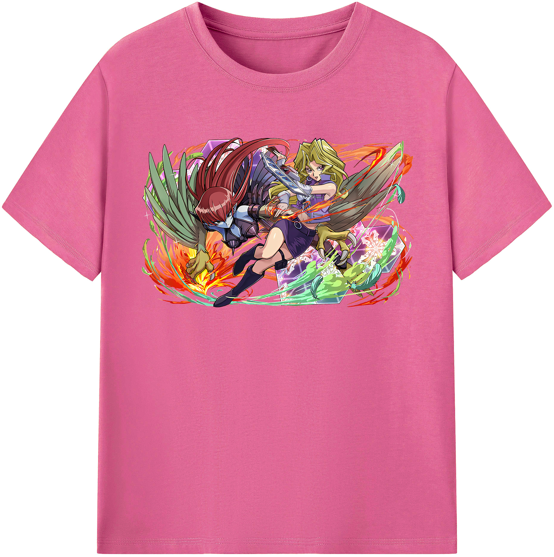 （画像用） 遊☆戯☆王 Yu-Gi-Oh! レディースカジュアルプリントTシャツ（綿100％）