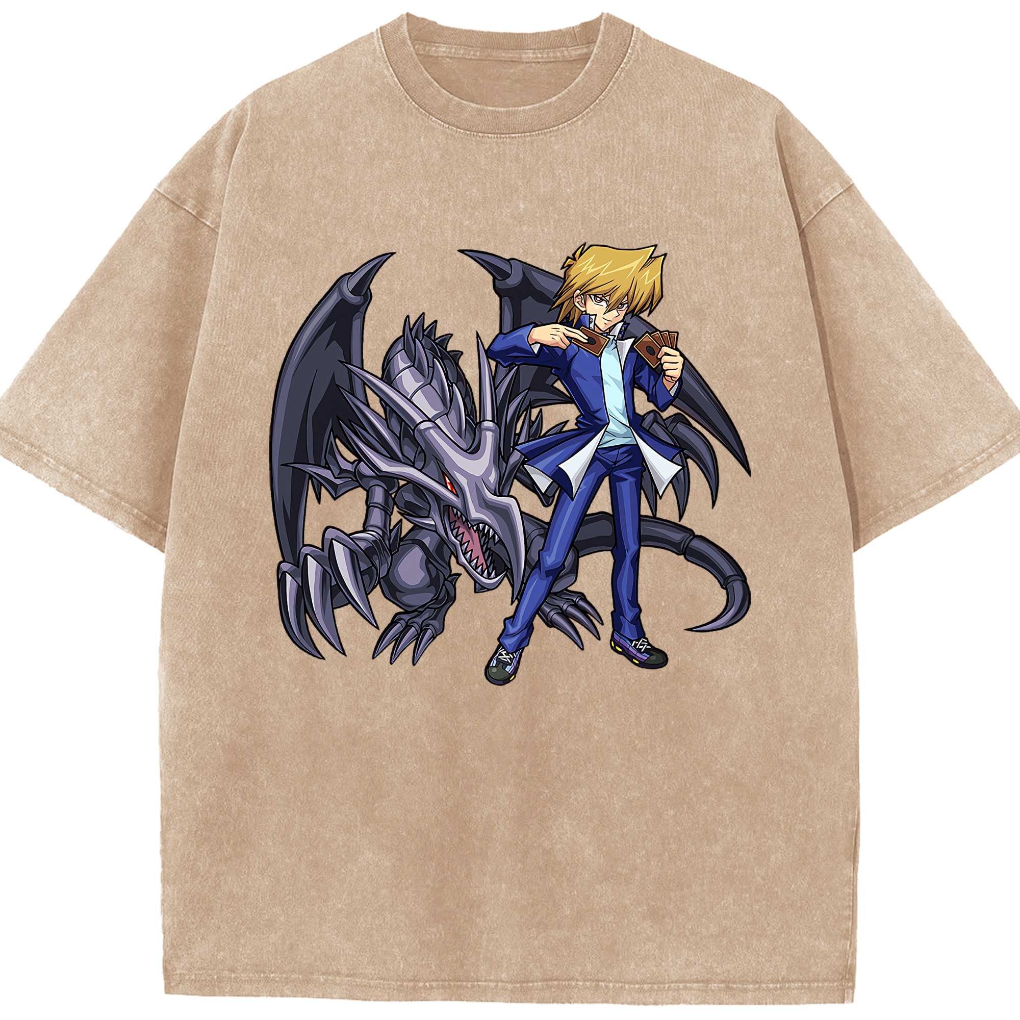 （画像用） 遊☆戯☆王 Yu-Gi-Oh! 綿100% ヴィンテージ風 半袖Tシャツ（フロントプリント）