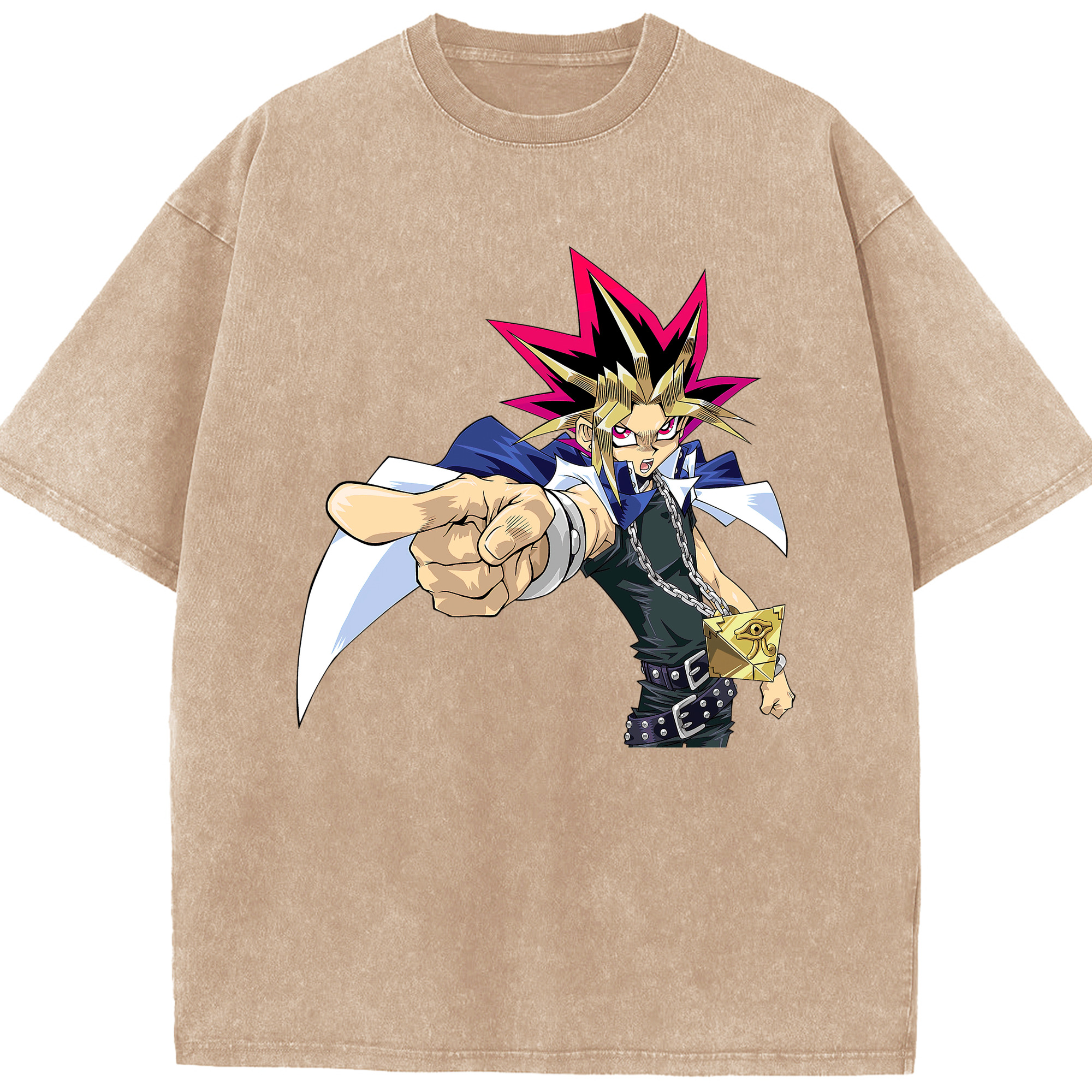 （画像用） 遊☆戯☆王 Yu-Gi-Oh! 綿100% ヴィンテージ風 半袖Tシャツ（フロントプリント）