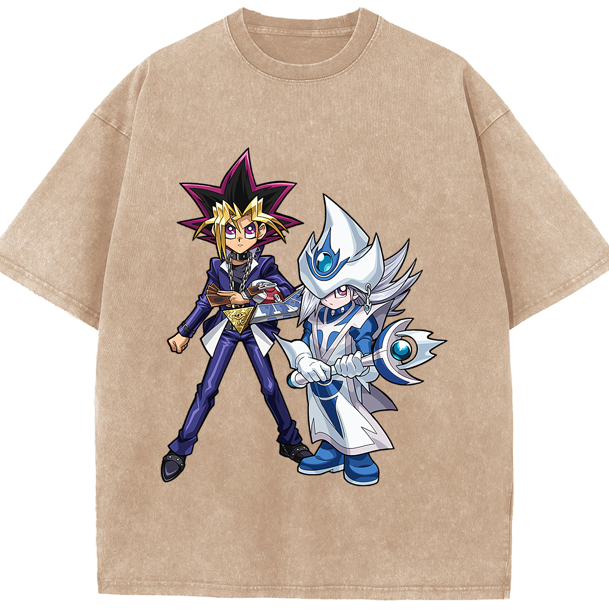 （画像用） 遊☆戯☆王 Yu-Gi-Oh! 綿100% ヴィンテージ風 半袖Tシャツ（フロントプリント）
