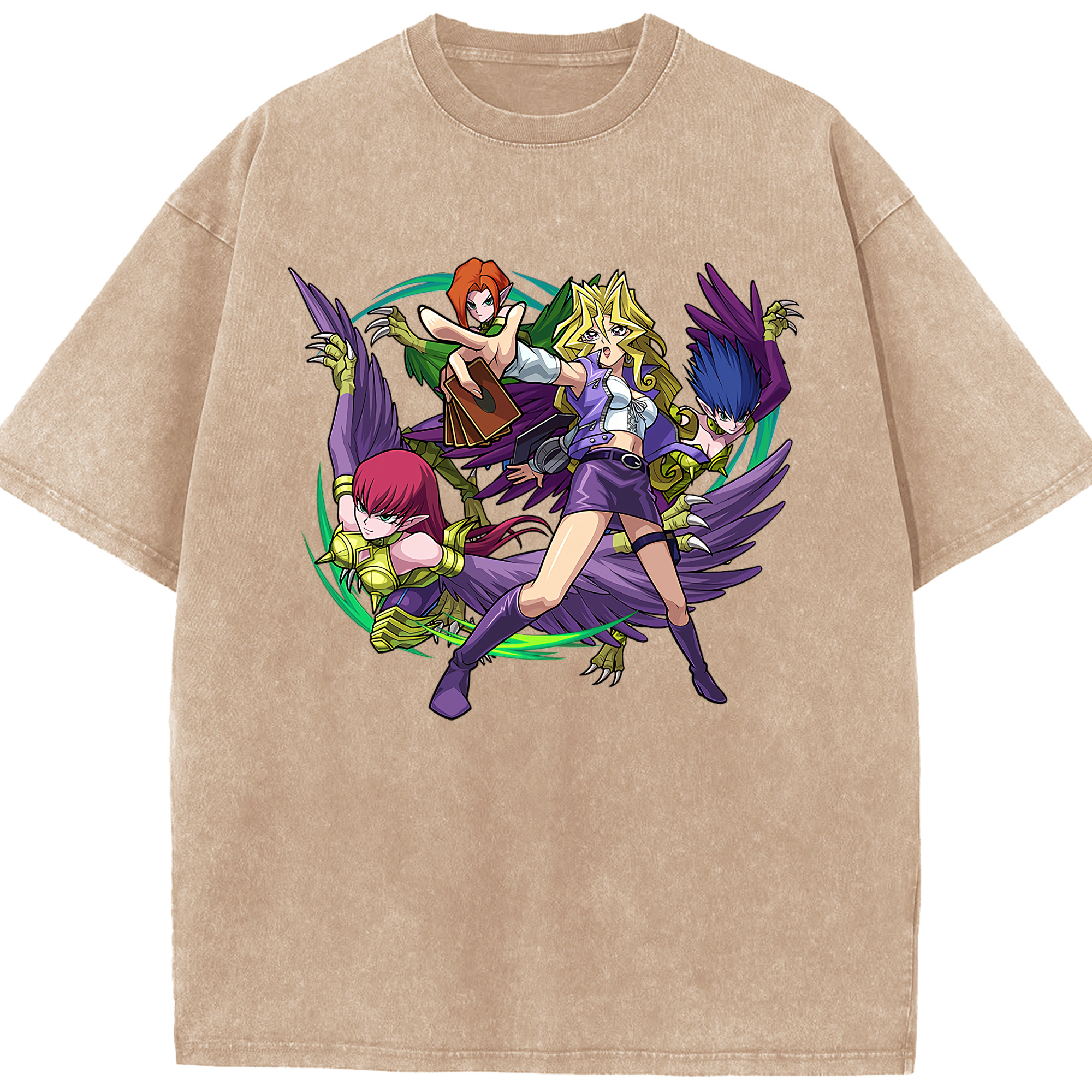 （画像用） 遊☆戯☆王 Yu-Gi-Oh! 綿100% ヴィンテージ風 半袖Tシャツ（フロントプリント）