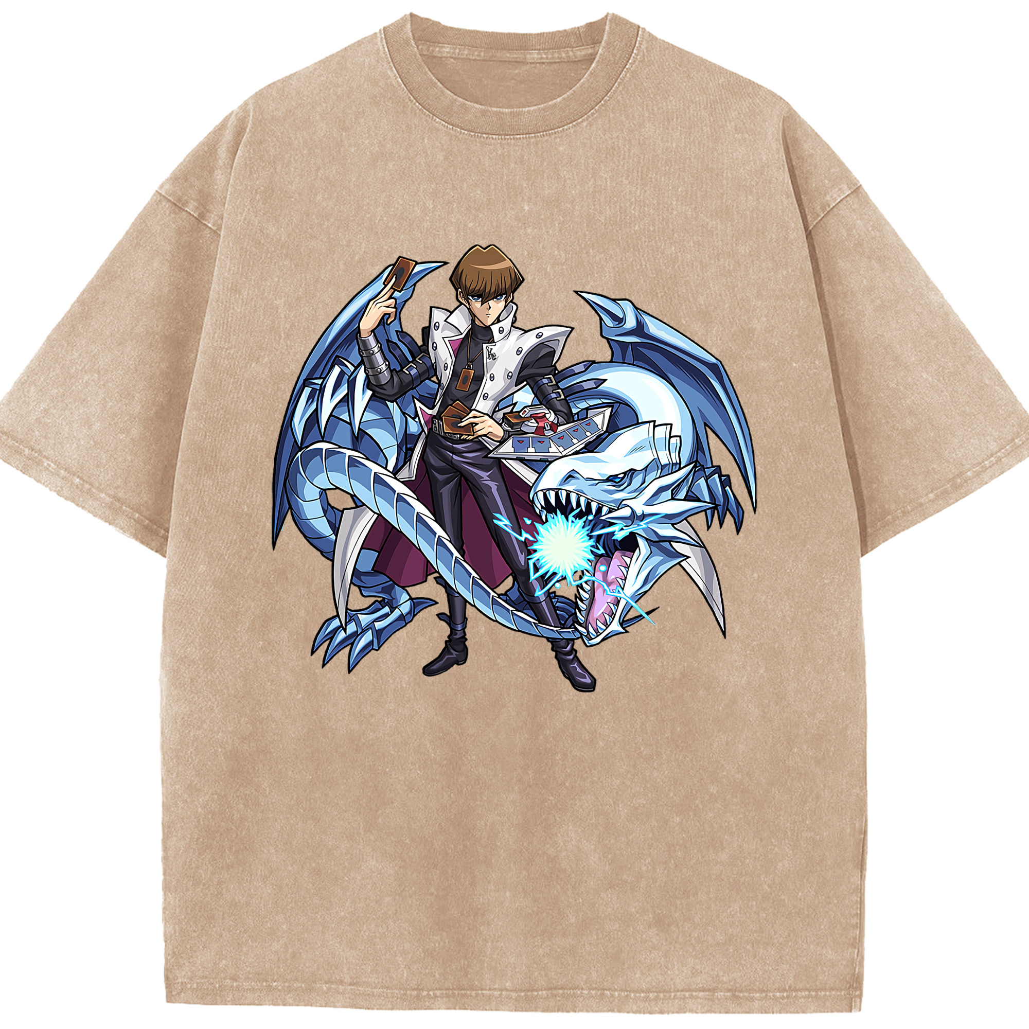 （画像用） 遊☆戯☆王 Yu-Gi-Oh! 綿100% ヴィンテージ風 半袖Tシャツ（フロントプリント）