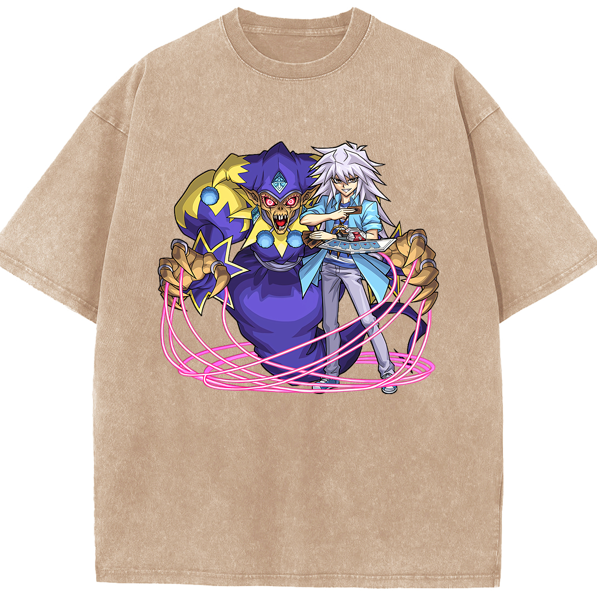 （画像用） 遊☆戯☆王 Yu-Gi-Oh! 綿100% ヴィンテージ風 半袖Tシャツ（フロントプリント）
