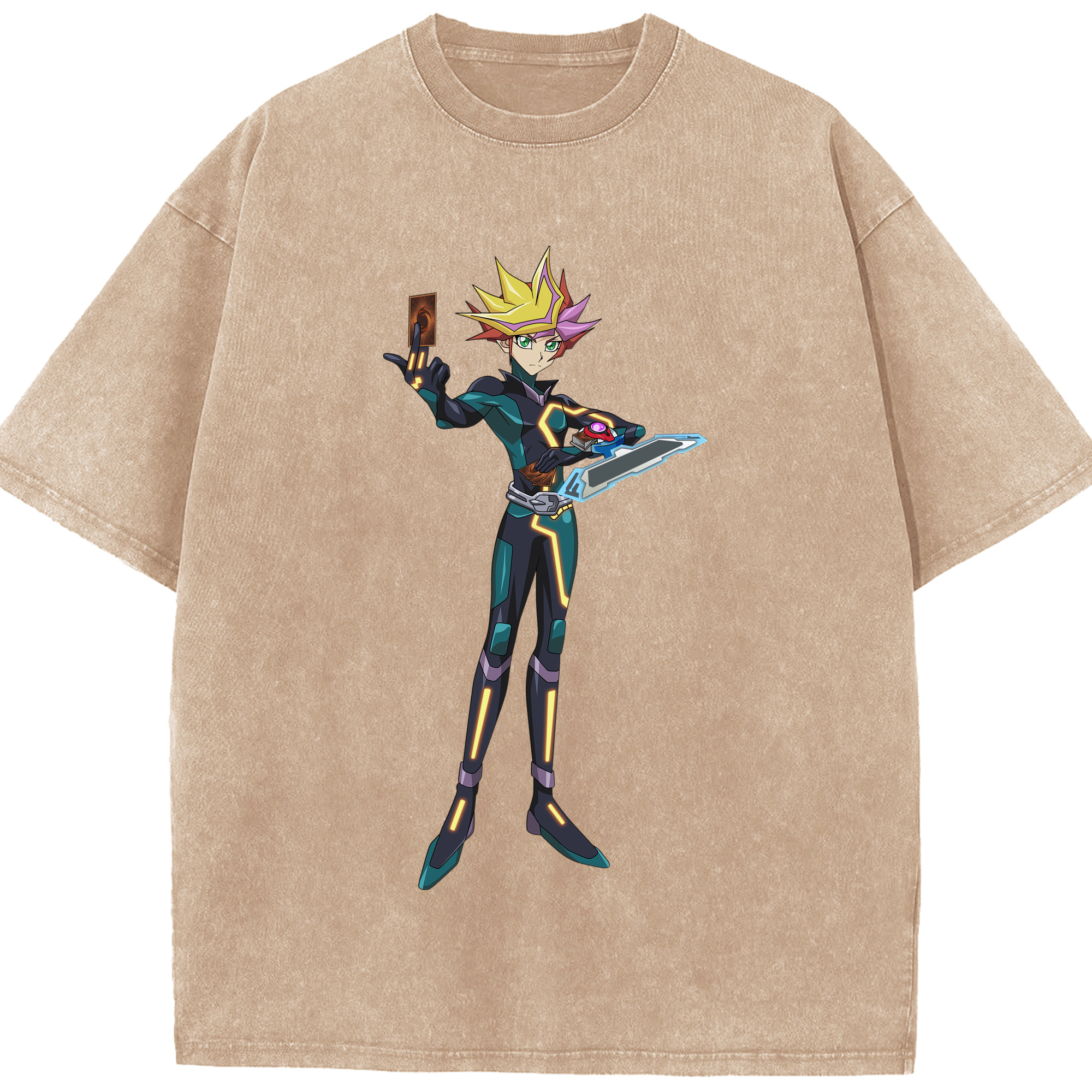 （画像用） 遊☆戯☆王 Yu-Gi-Oh! 綿100% ヴィンテージ風 半袖Tシャツ（フロントプリント）