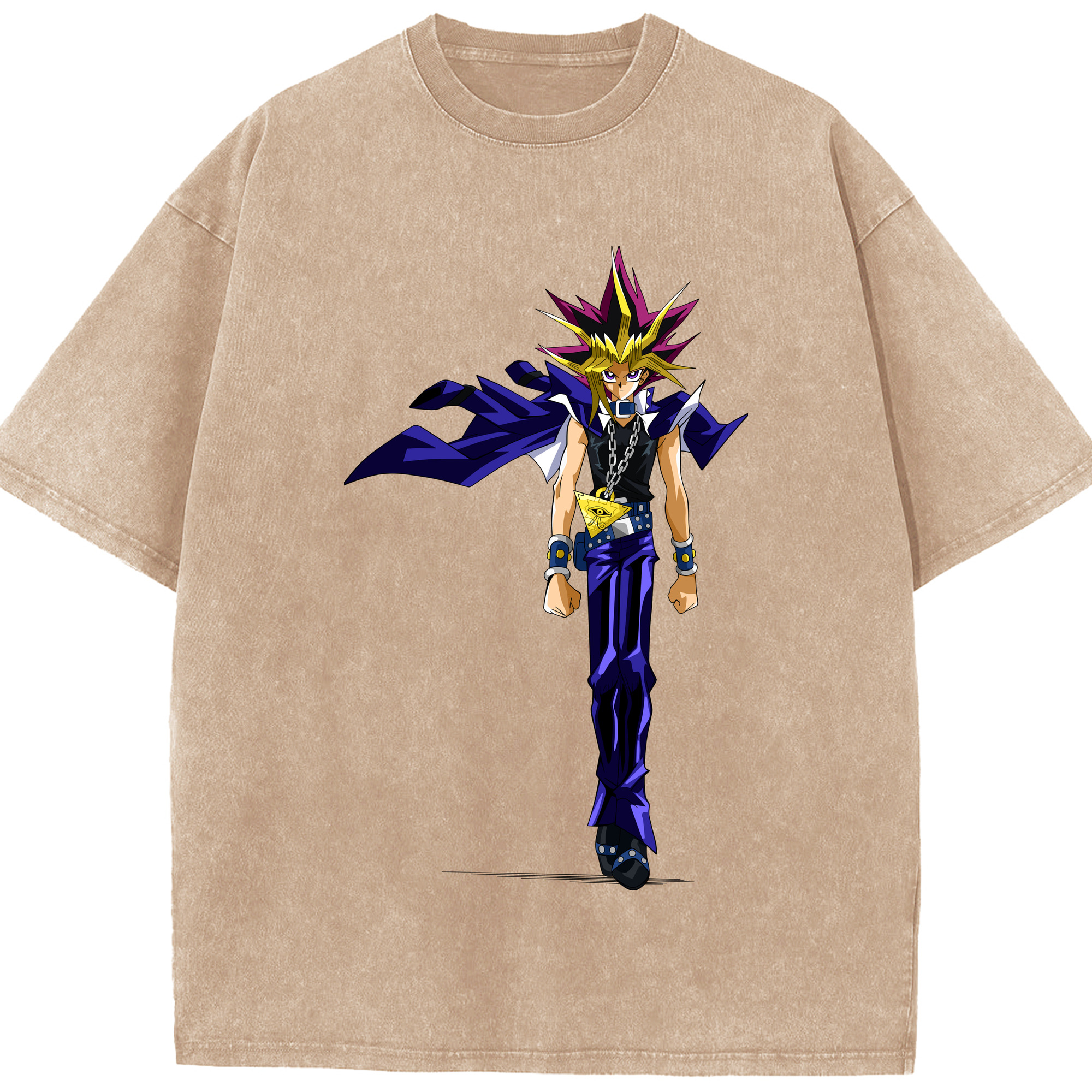 （画像用） 遊☆戯☆王 Yu-Gi-Oh! 綿100% ヴィンテージ風 半袖Tシャツ（フロントプリント）