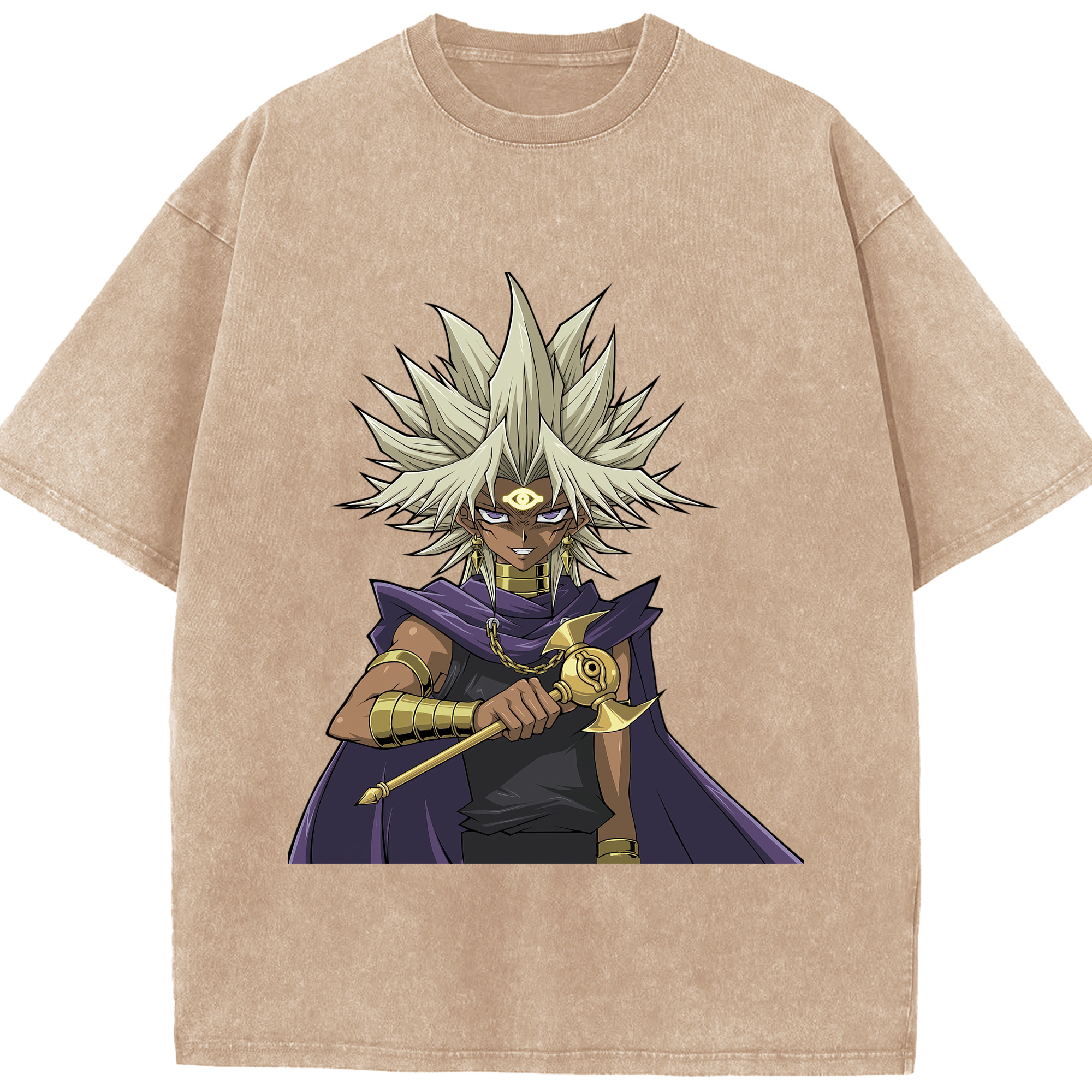 （画像用） 遊☆戯☆王 Yu-Gi-Oh! 綿100% ヴィンテージ風 半袖Tシャツ（フロントプリント）