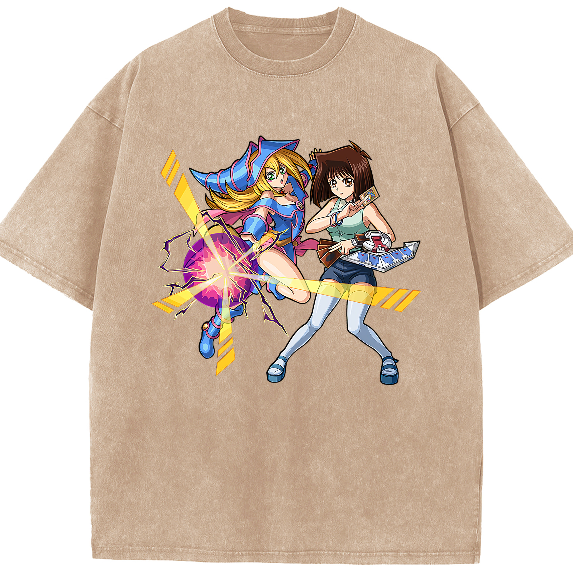 （画像用） 遊☆戯☆王 Yu-Gi-Oh! 綿100% ヴィンテージ風 半袖Tシャツ（フロントプリント）