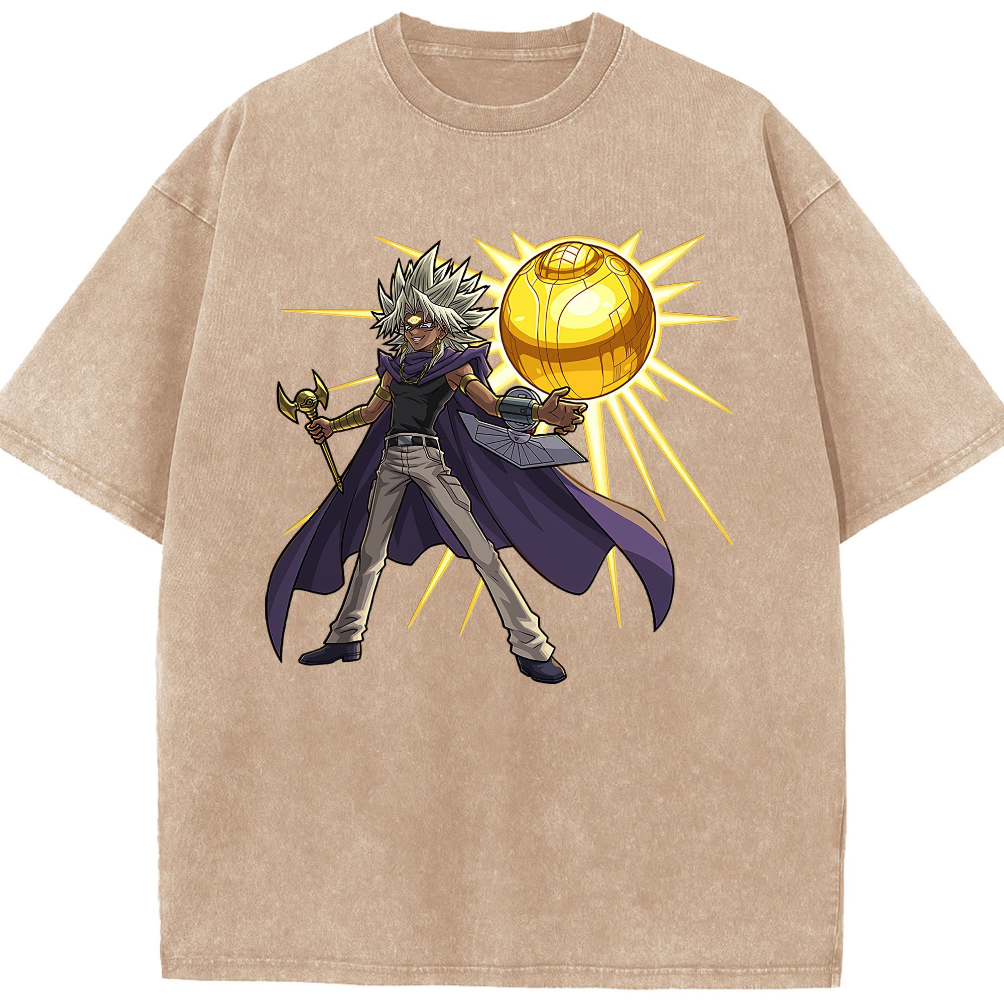 （画像用） 遊☆戯☆王 Yu-Gi-Oh! 綿100% ヴィンテージ風 半袖Tシャツ（フロントプリント）