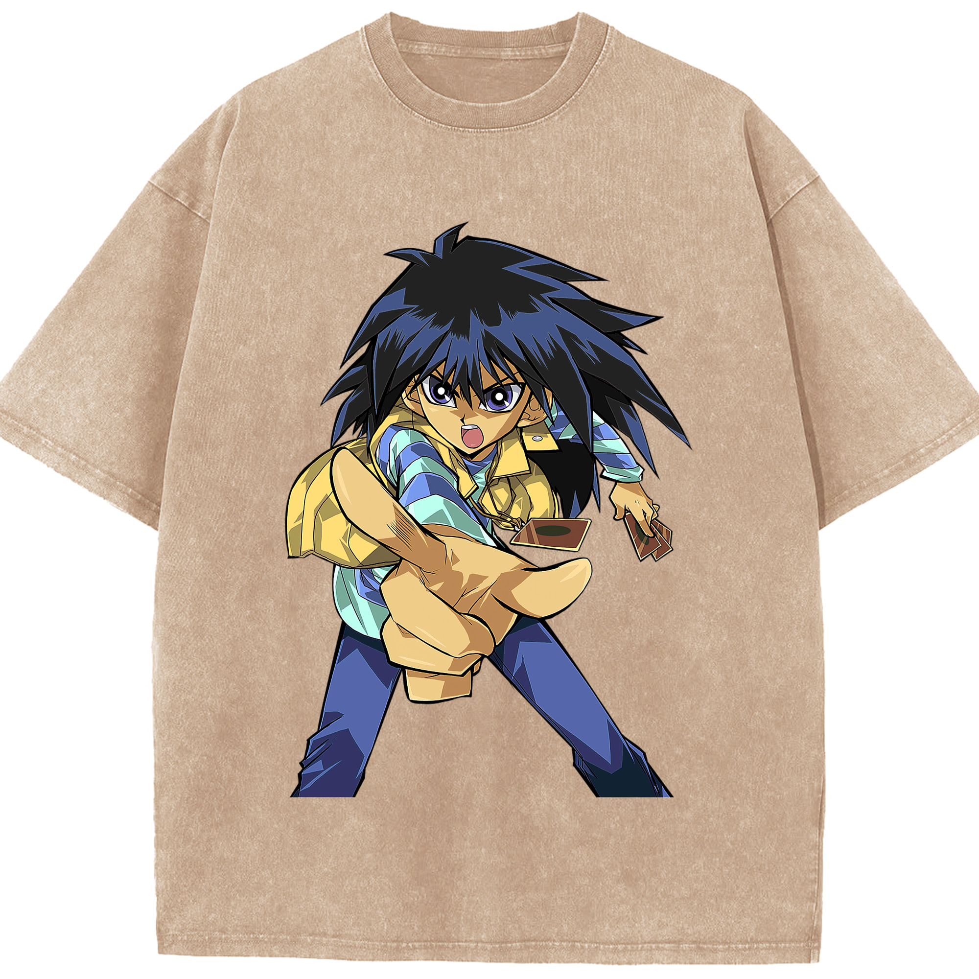 （画像用） 遊☆戯☆王 Yu-Gi-Oh! 綿100% ヴィンテージ風 半袖Tシャツ（フロントプリント）