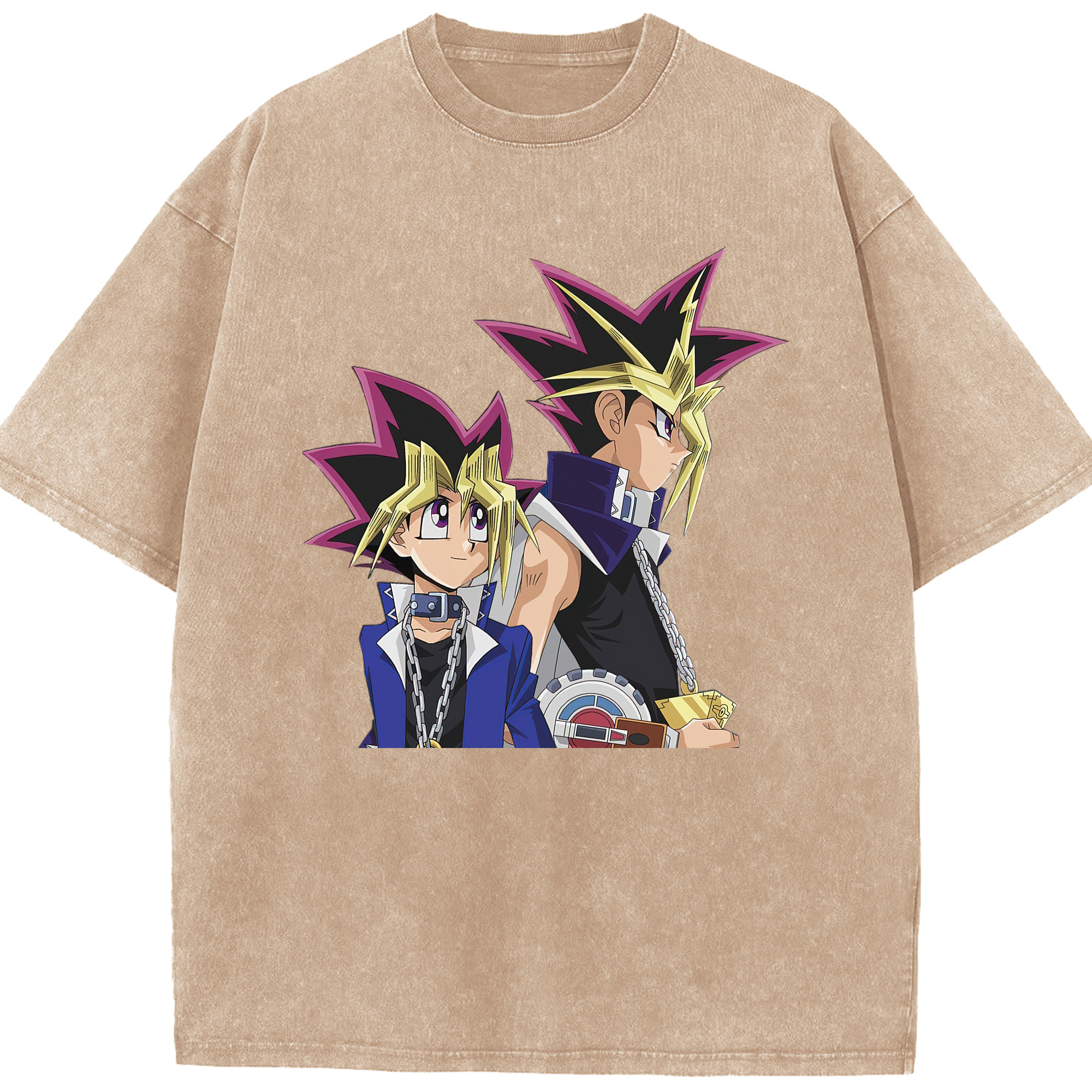 （画像用） 遊☆戯☆王 Yu-Gi-Oh! 綿100% ヴィンテージ風 半袖Tシャツ（フロントプリント）