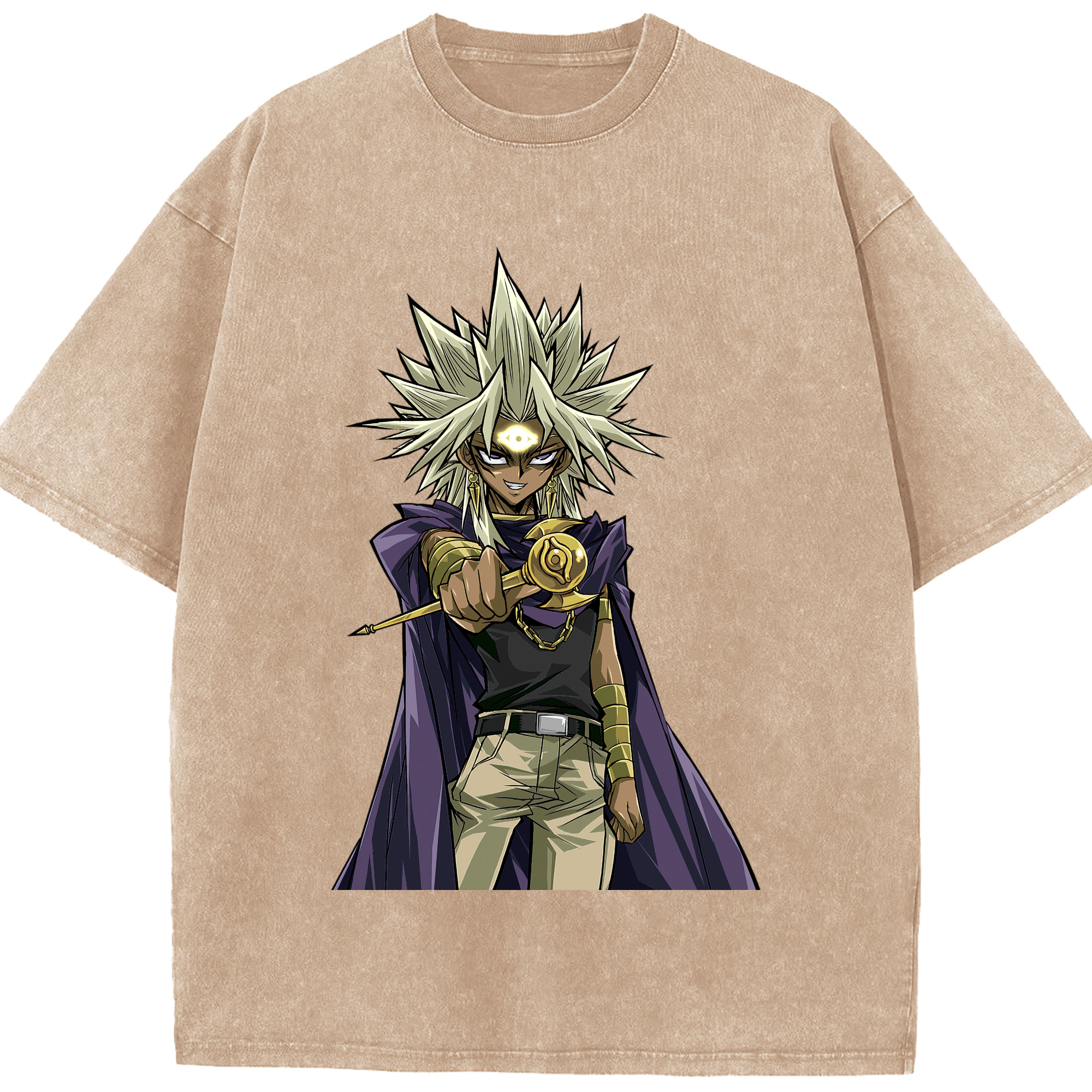 （画像用） 遊☆戯☆王 Yu-Gi-Oh! 綿100% ヴィンテージ風 半袖Tシャツ（フロントプリント）